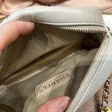Chanel SS12 Deep Cream Topstitched Chevron Mini Shoulderbag