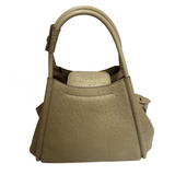 Max Mara £970 Ostrich-Embossed Marnie Leather Top Handle Bag