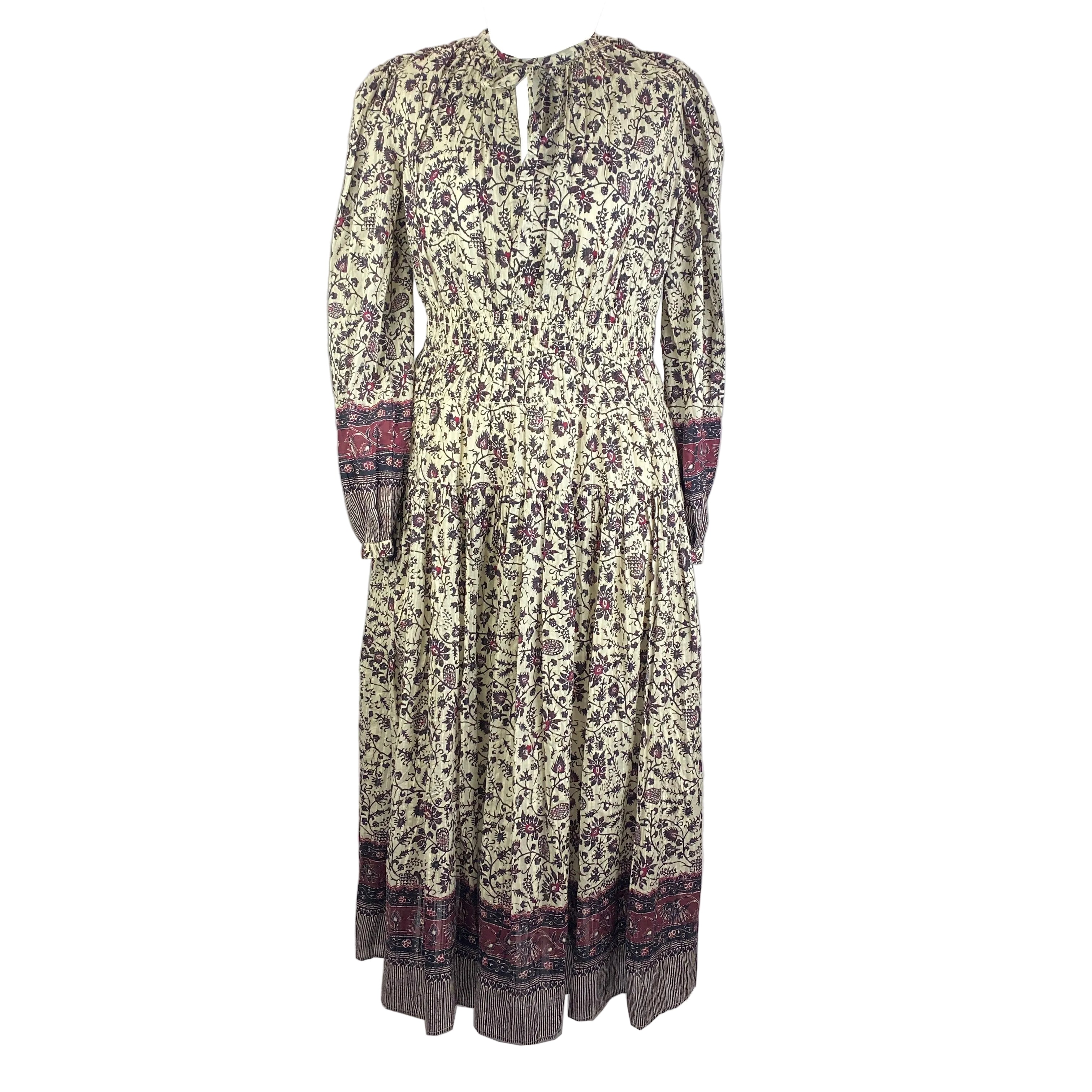 Ulla Johnson £510 Cream & Burgundy Mona Dress S