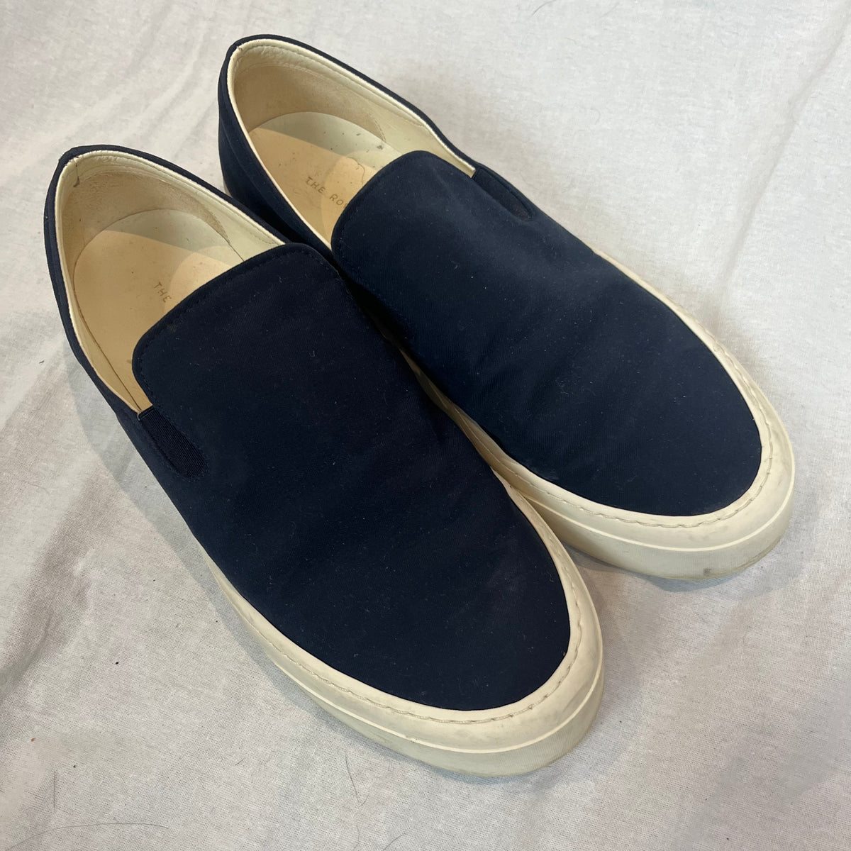 The Row £675 Navy Canvas Marie H Slip-On Sneakers 37.5