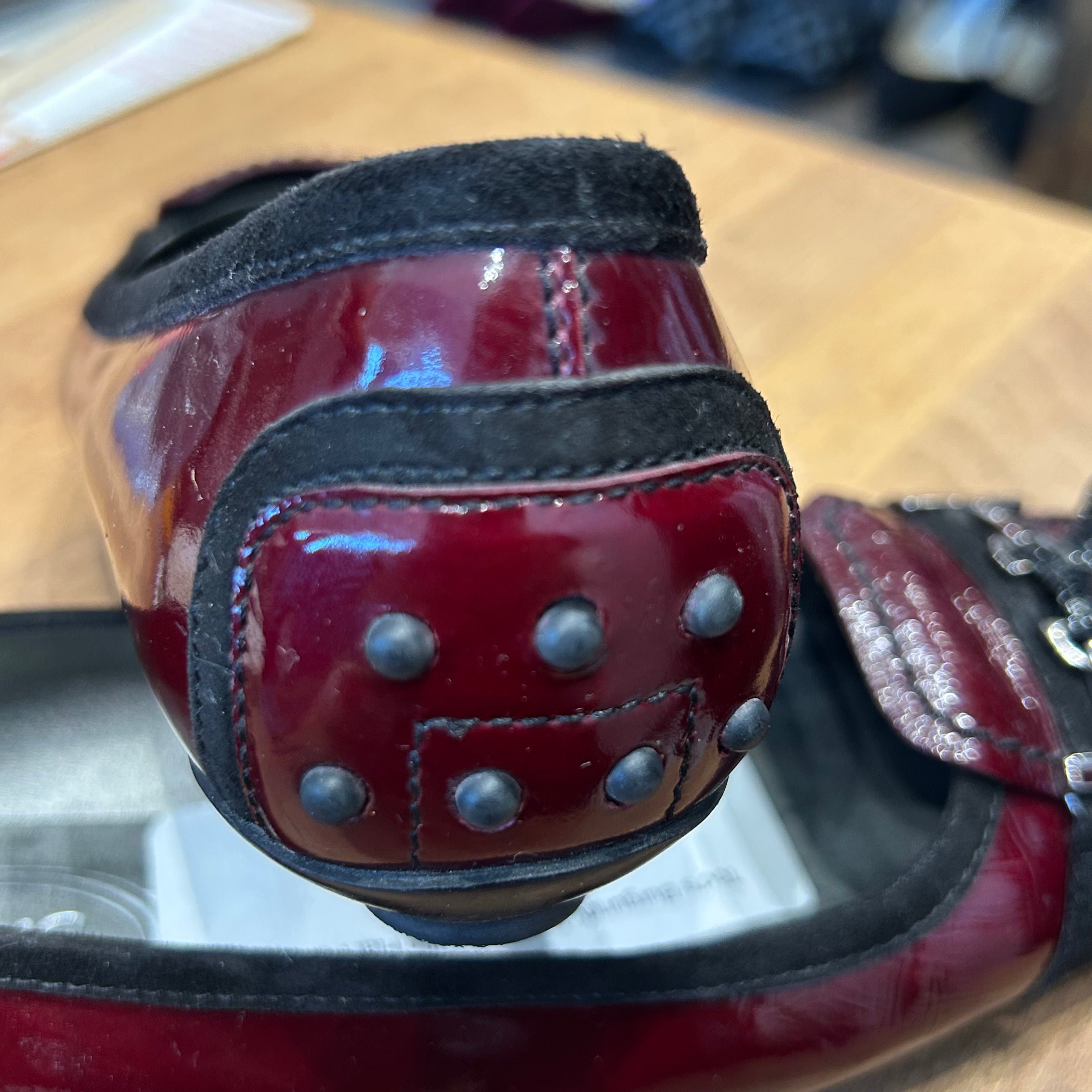 Tod's Burgundy Patent Snaffle Flat Pumps 38