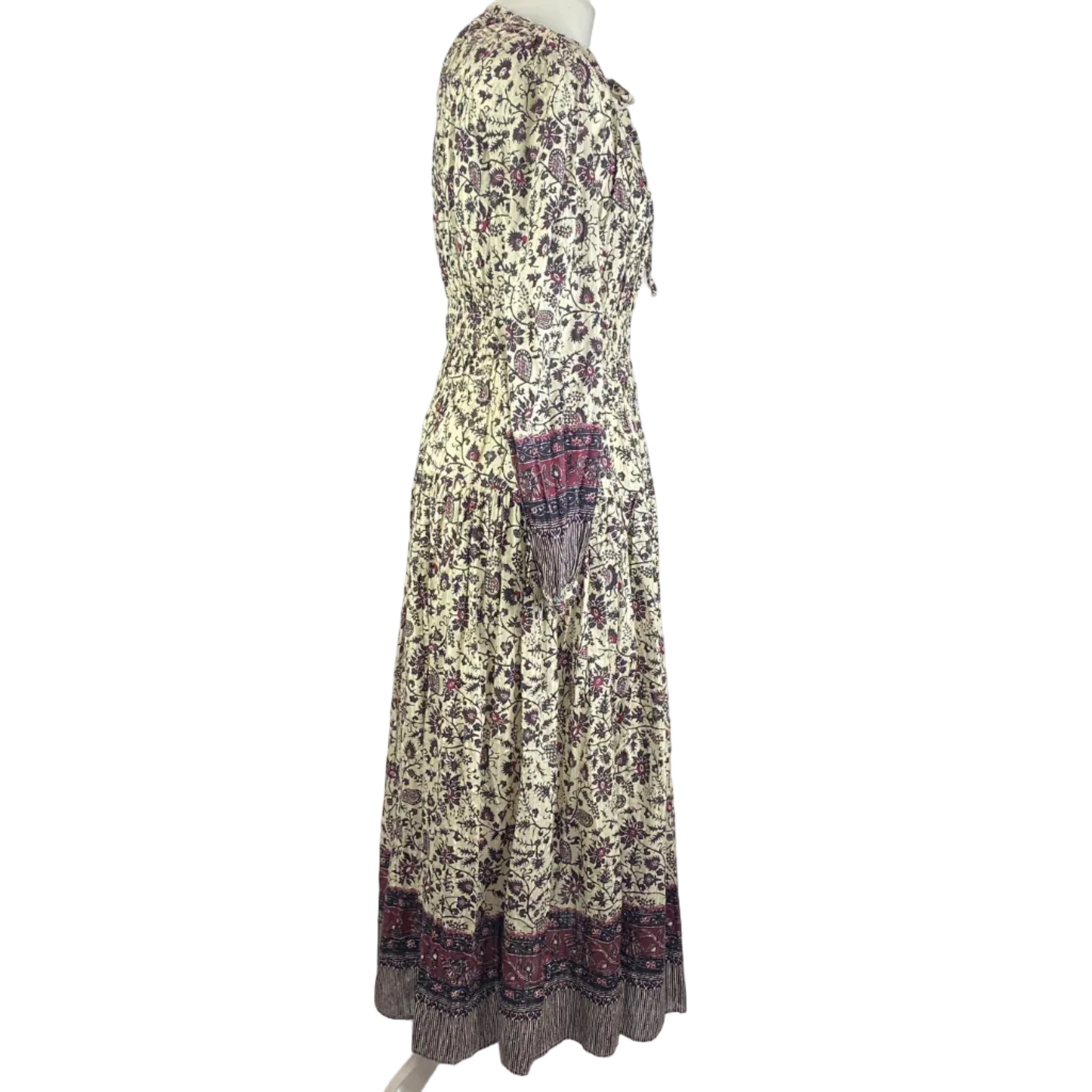 Ulla Johnson £510 Cream & Burgundy Mona Dress S