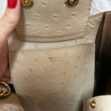 Max Mara £970 Ostrich-Embossed Marnie Leather Top Handle Bag