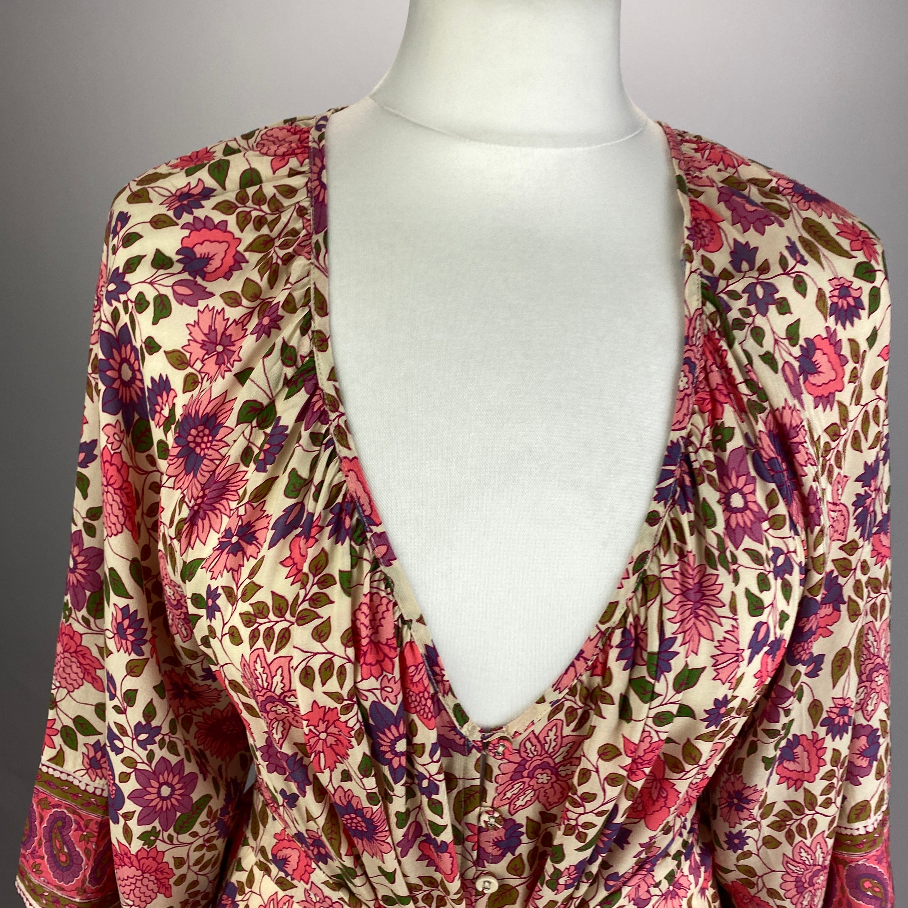 Spell New £265 Pink & Vanilla Elysian Dress M