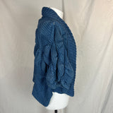 Stella McCartney Denim Blue Chunky Cotton Cable Knit Cardigan S