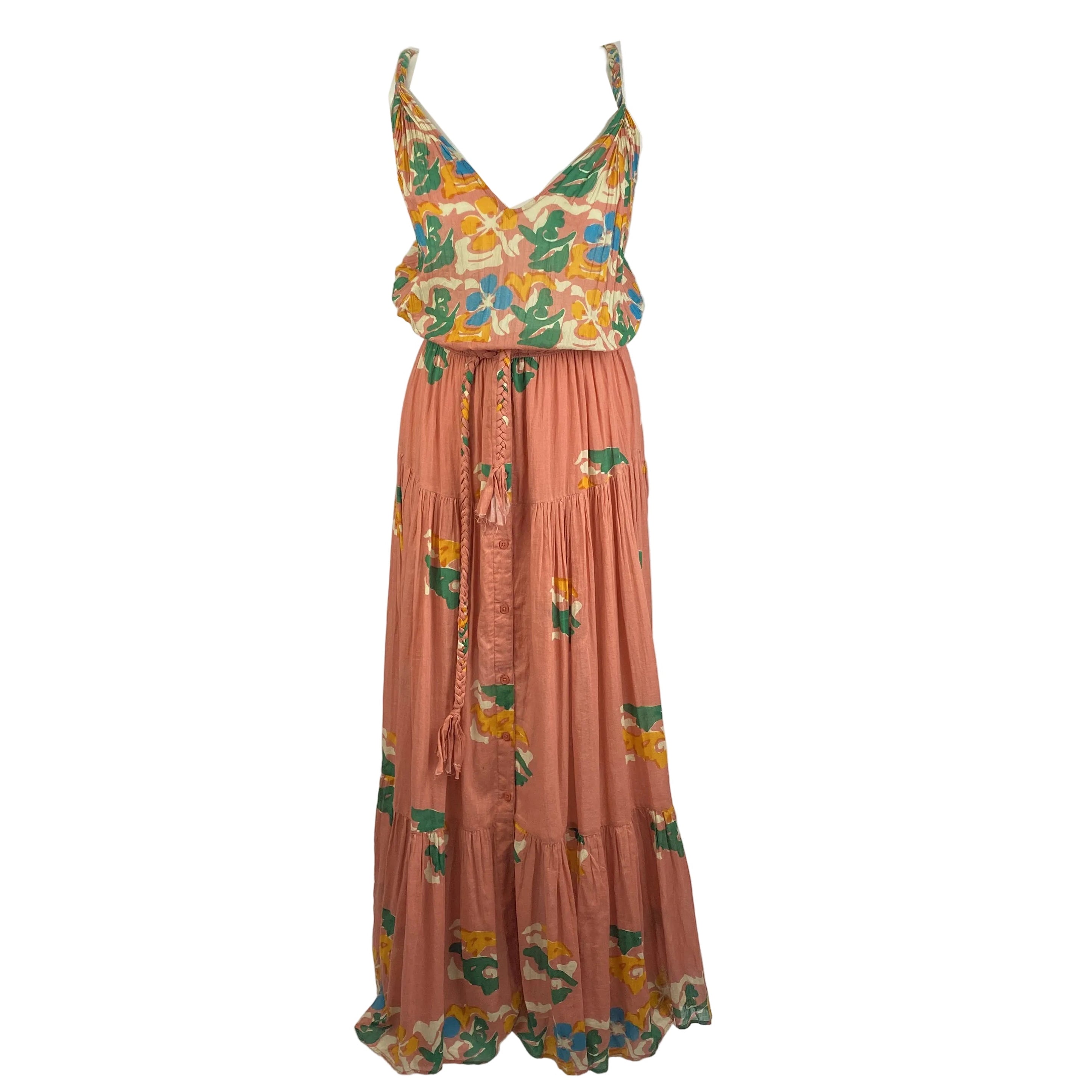 Mes Demoiselles New £260 Willow Pink Indian print Dress XS
