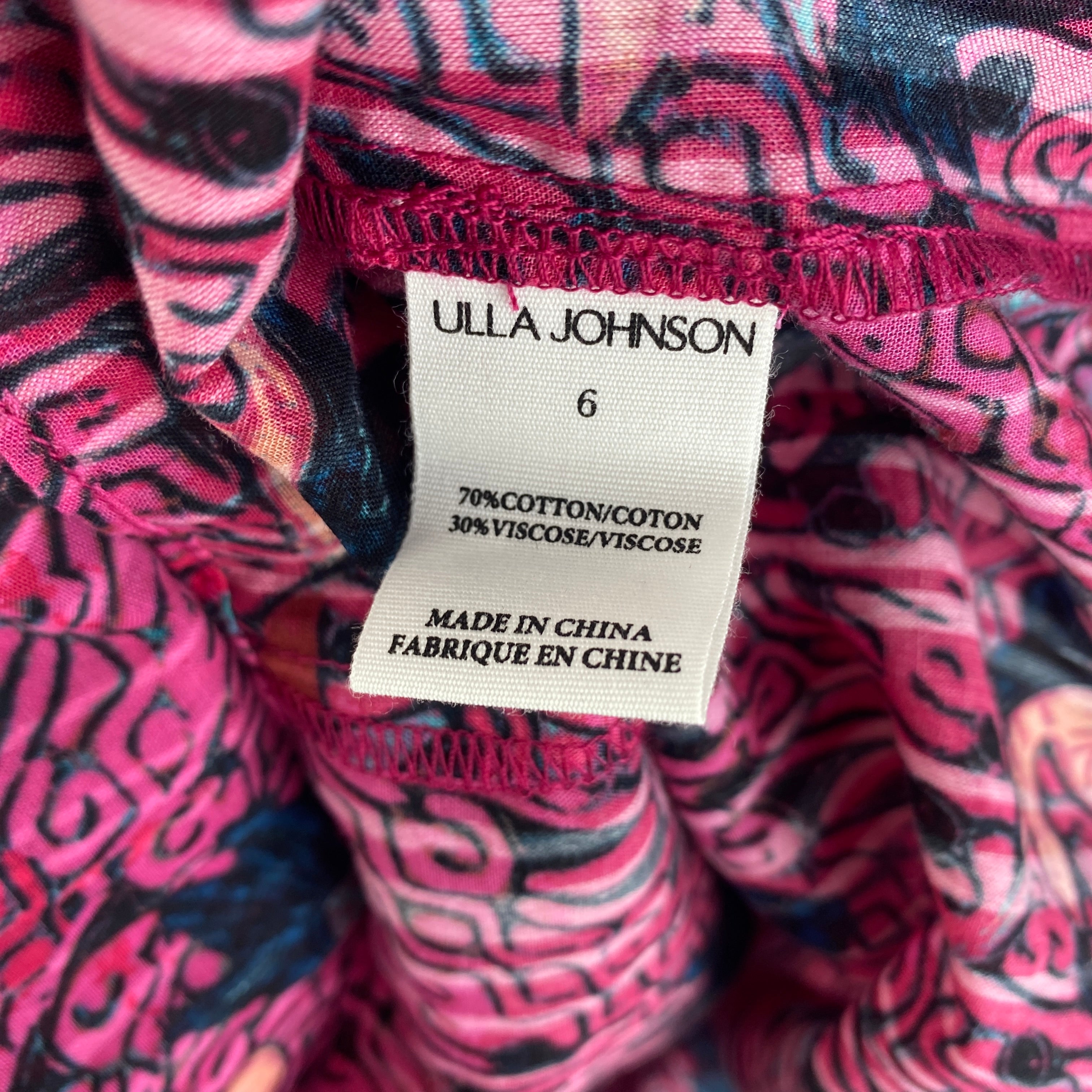 Ulla Johnson New Pink & Fuchsia Cotton Mix Top S