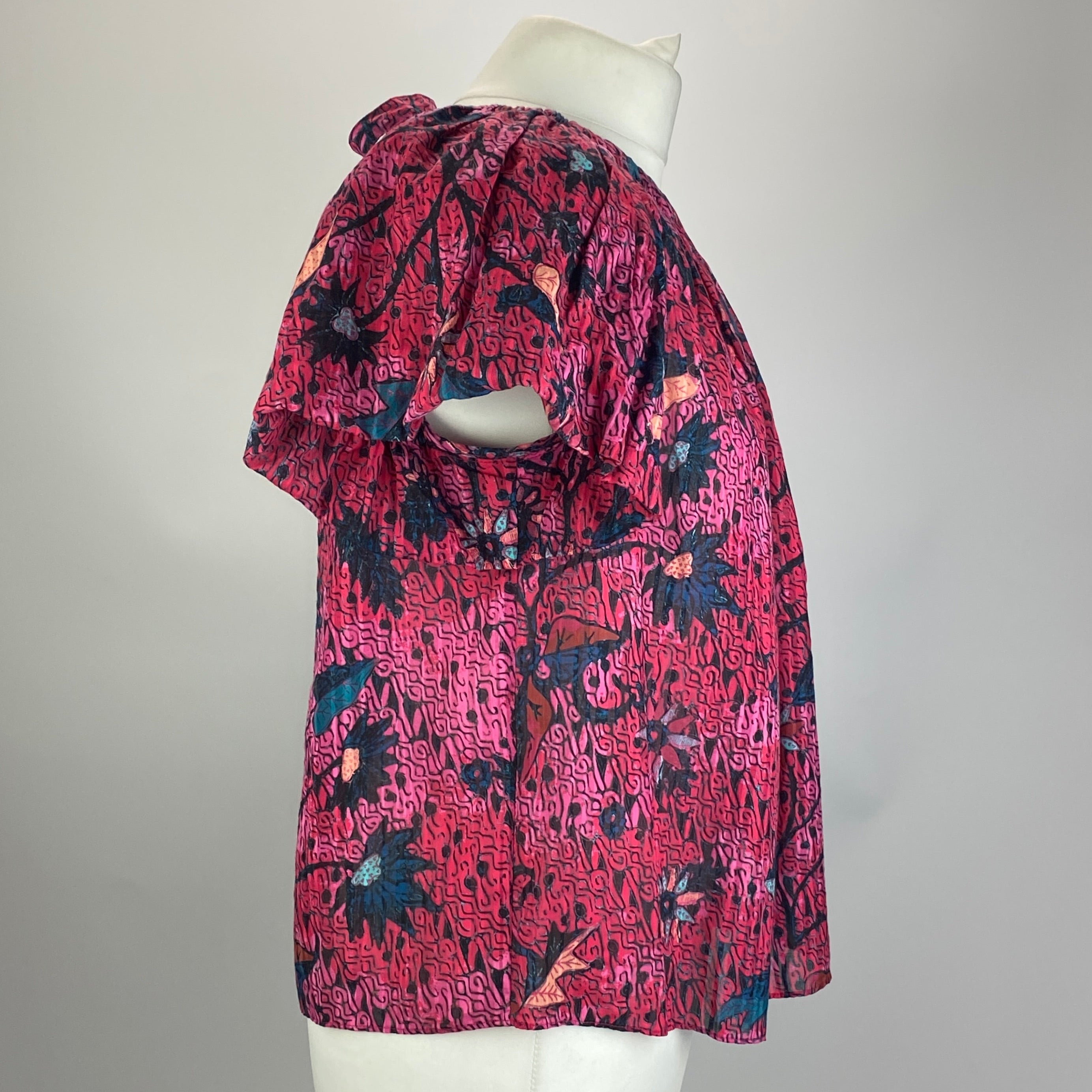 Ulla Johnson New Pink Flo Top Cotton Viscose Top S