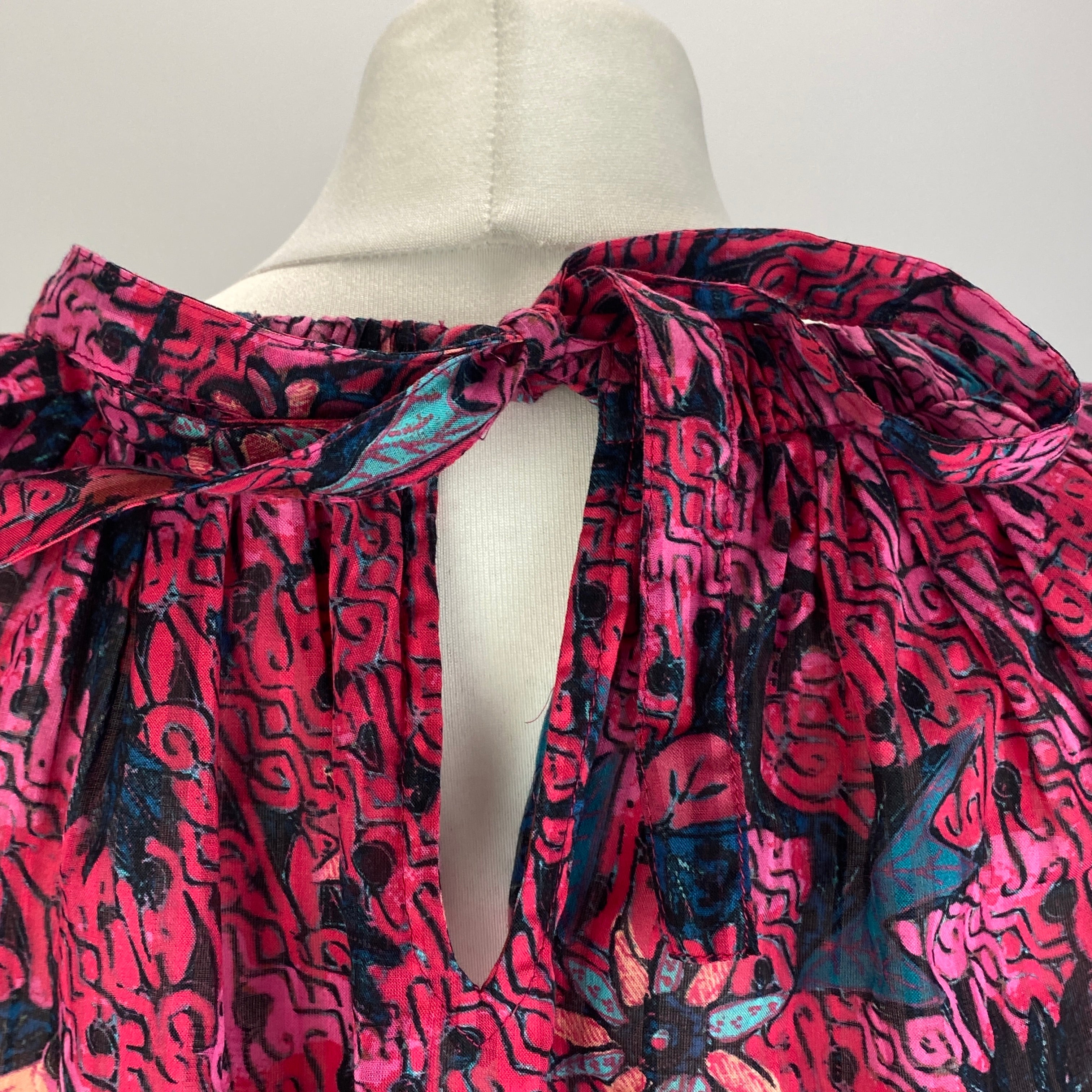 Ulla Johnson New Pink Flo Top Cotton Viscose Top S