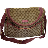 Gucci Monogram Canvas & Pink Leather Large Messenger/Baby Bag