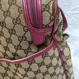 Gucci Monogram Canvas & Pink Leather Large Messenger/Baby Bag