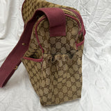 Gucci Monogram Canvas & Pink Leather Large Messenger/Baby Bag