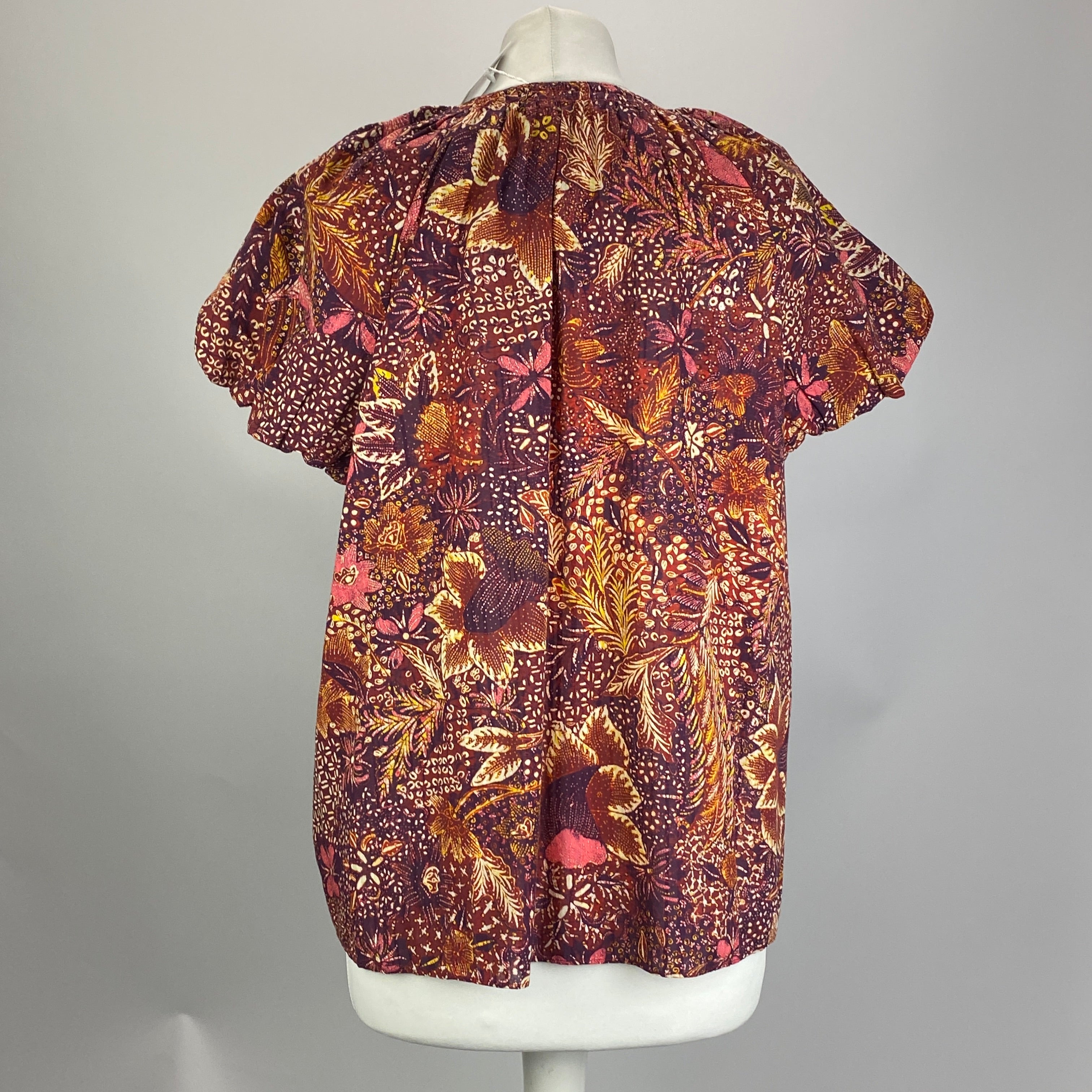 Ulla Johnson New Purple & Burgundy Batik Cotton Mix Top M