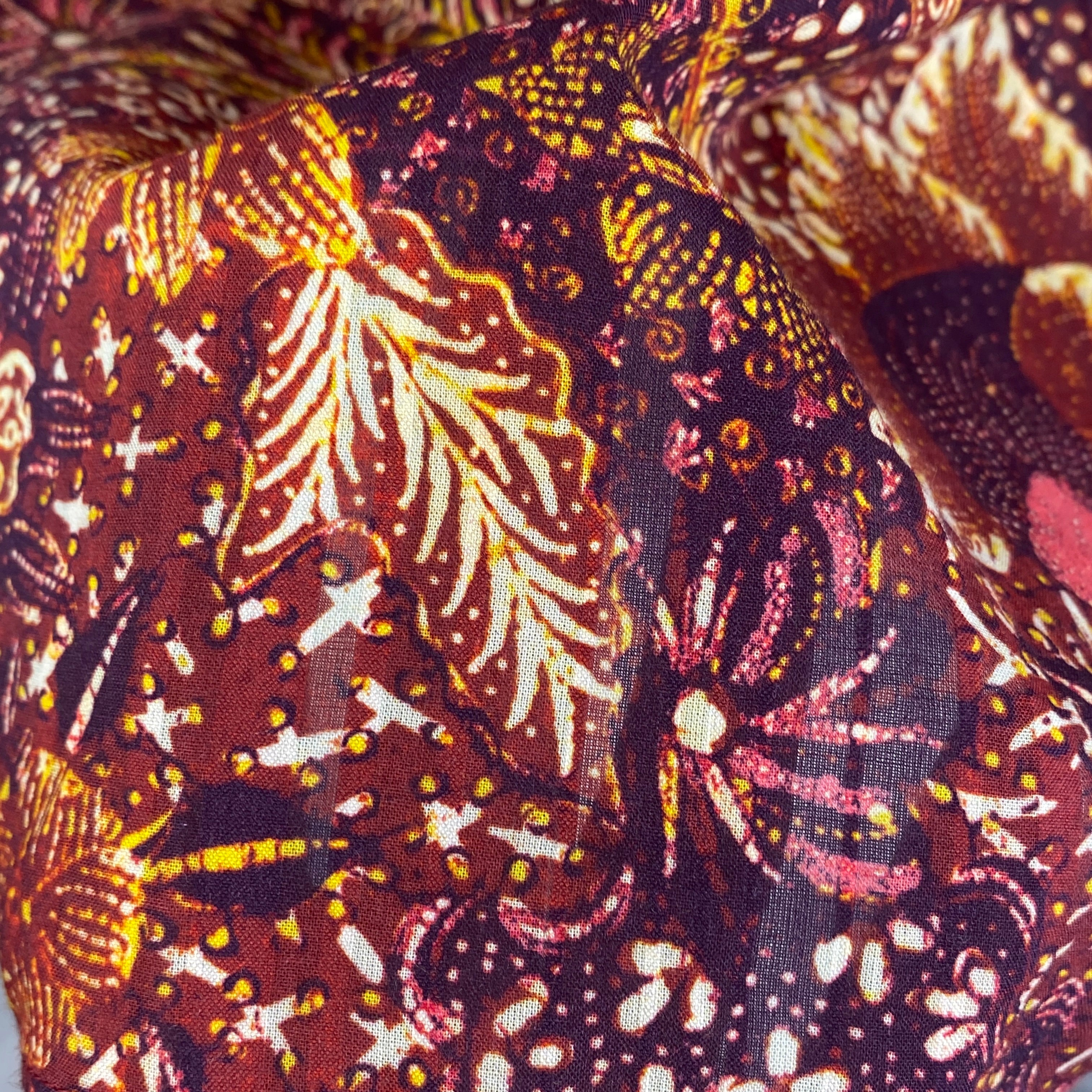 Ulla Johnson New Issa Batik Purple Burgundy Cotton Viscose Top M