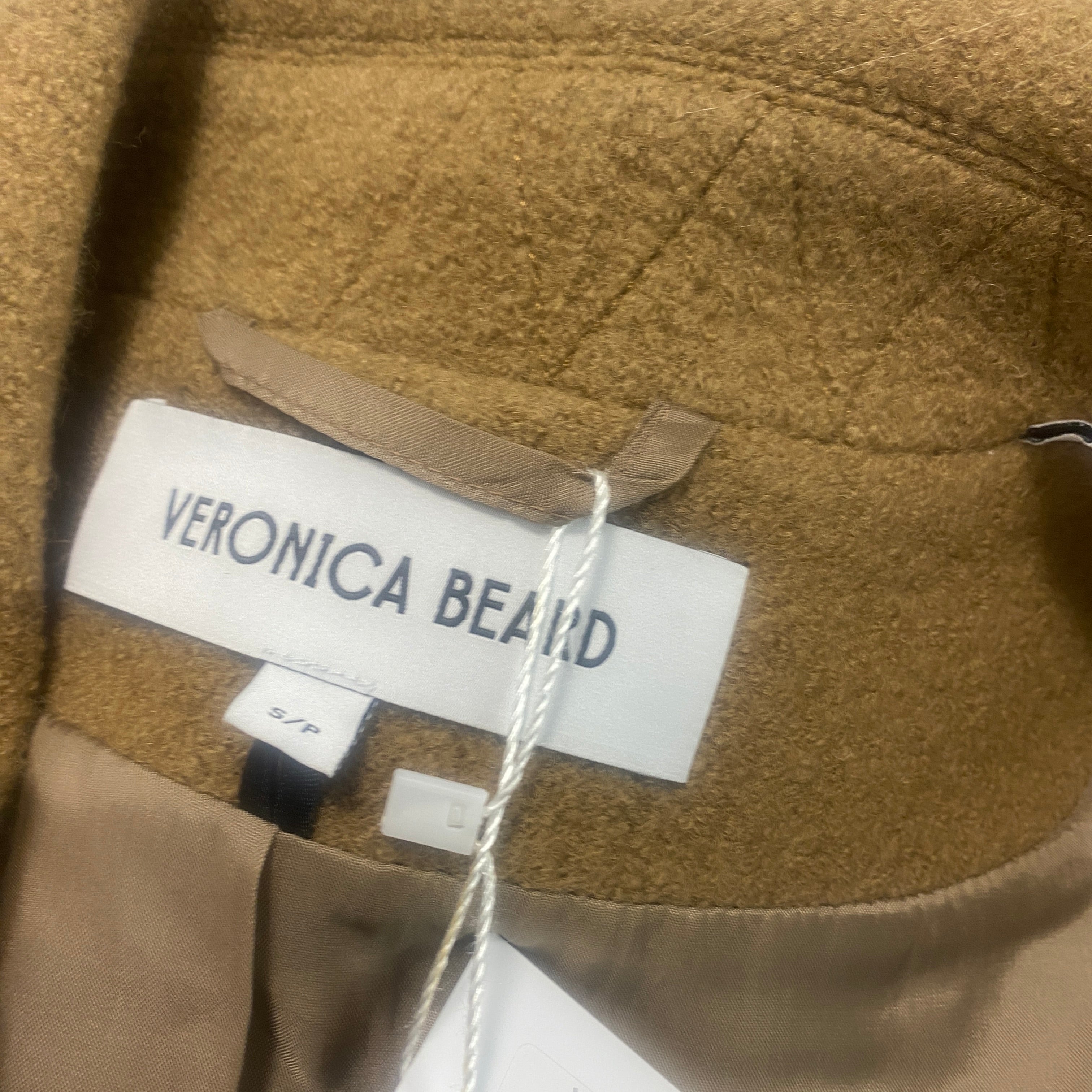 Veronica Beard New £1600 Camel Boucle Wool Della Dickey Coat S