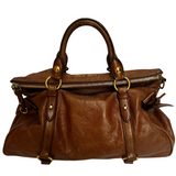 Miu Miu Chestnut Vitello Side Ribbon Handbag