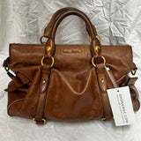 Miu Miu Chestnut Vitello Side Ribbon Handbag