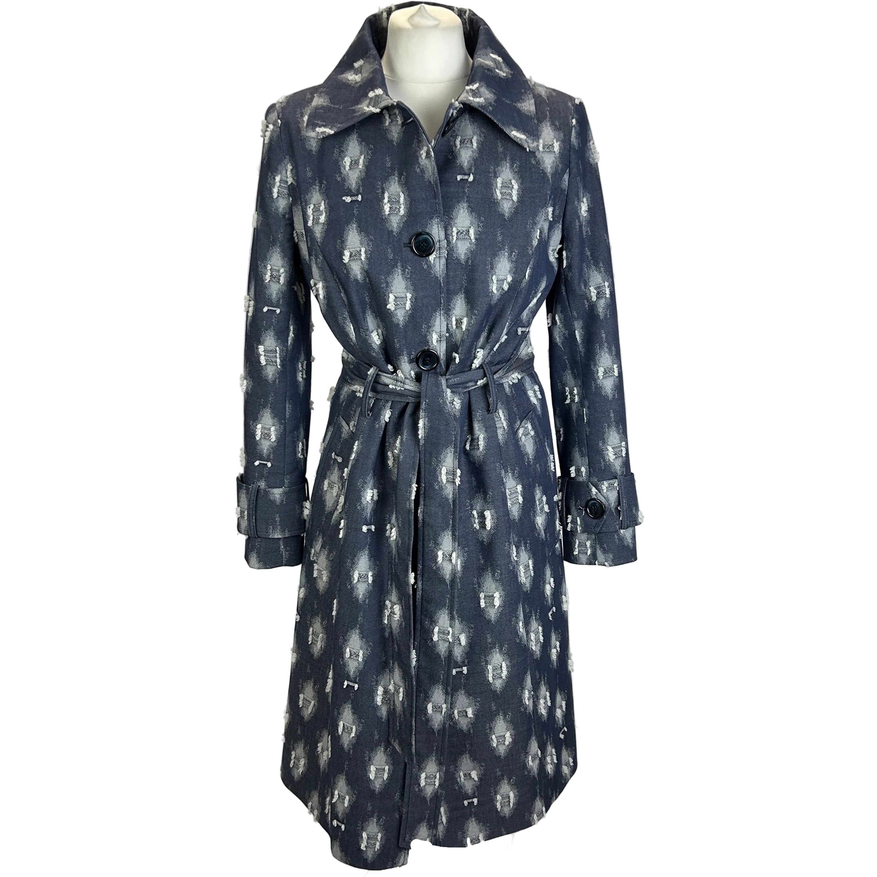 James Lakeland New £375 Blue Print Trench Coat