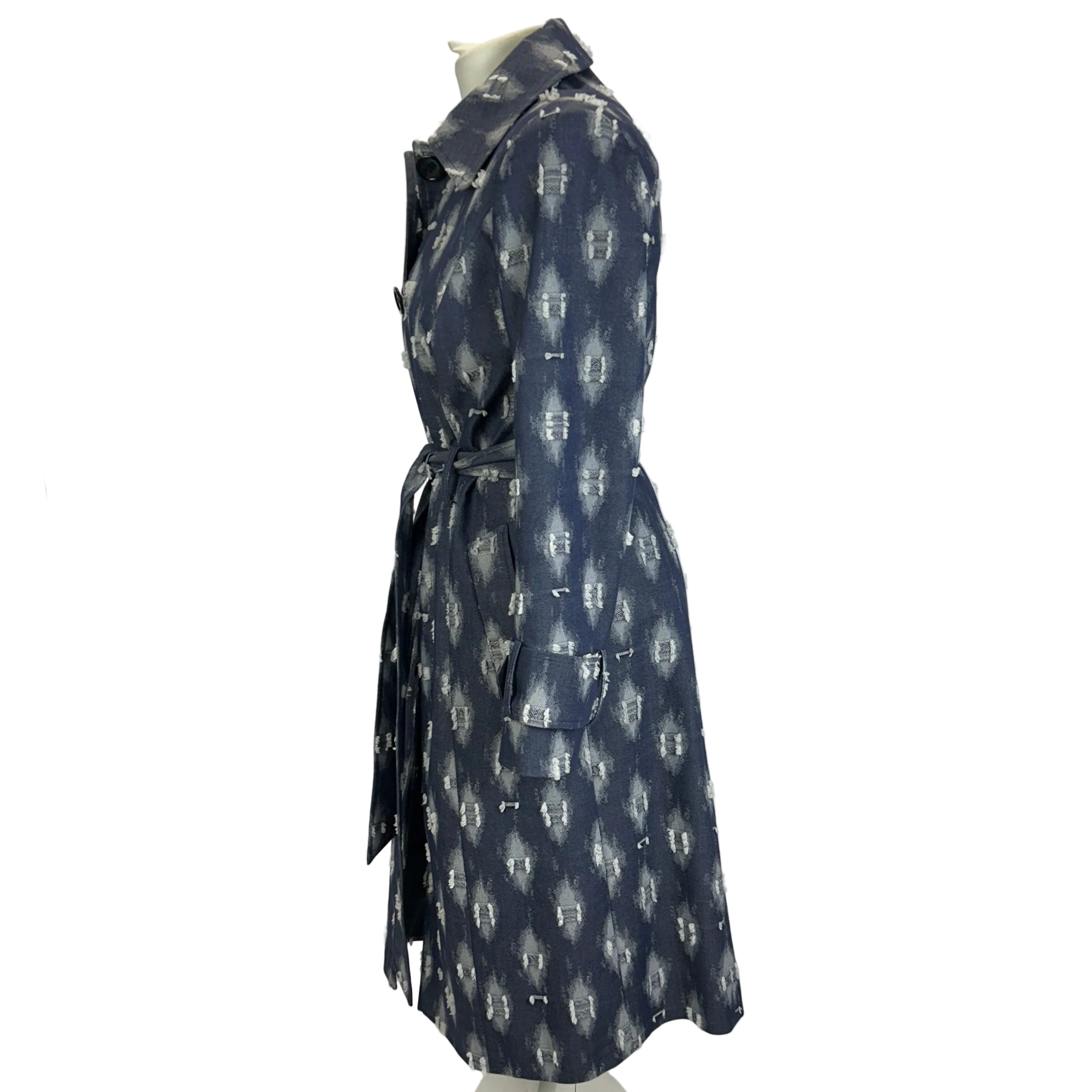 James Lakeland New £375 Blue Print Trench Coat XS