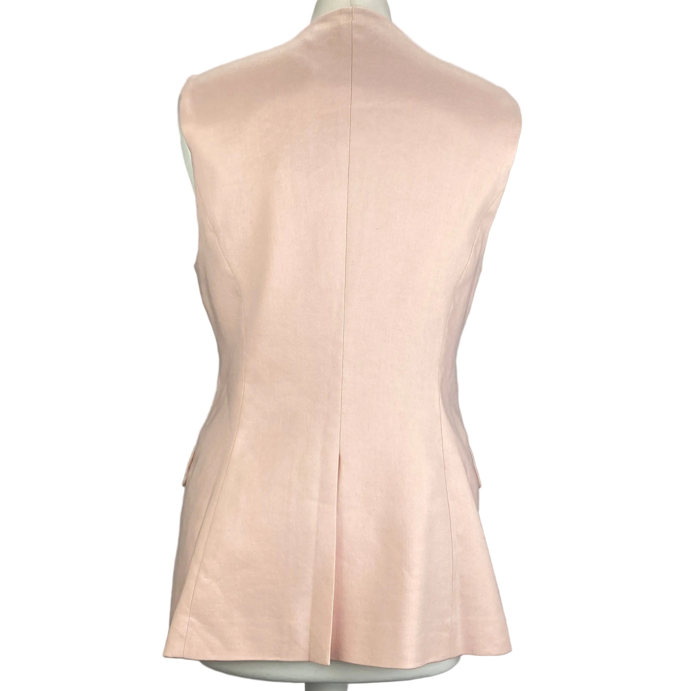 Veronica Beard New £420 Pink Linen Waistcoat M