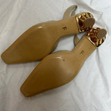 Ferragamo £755 Deep Cream Cage Slingback Heels 38