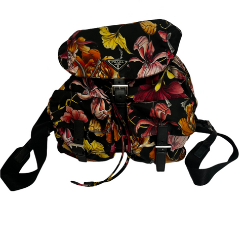 Prada £890 Tessuto Floral Print Drawstring Backpack