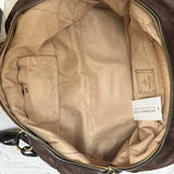 Prada Deep Brown Vitello Sheen Deerskin Large Bowling Bag