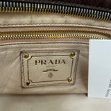 Prada Deep Brown Vitello Sheen Deerskin Large Bowling Bag