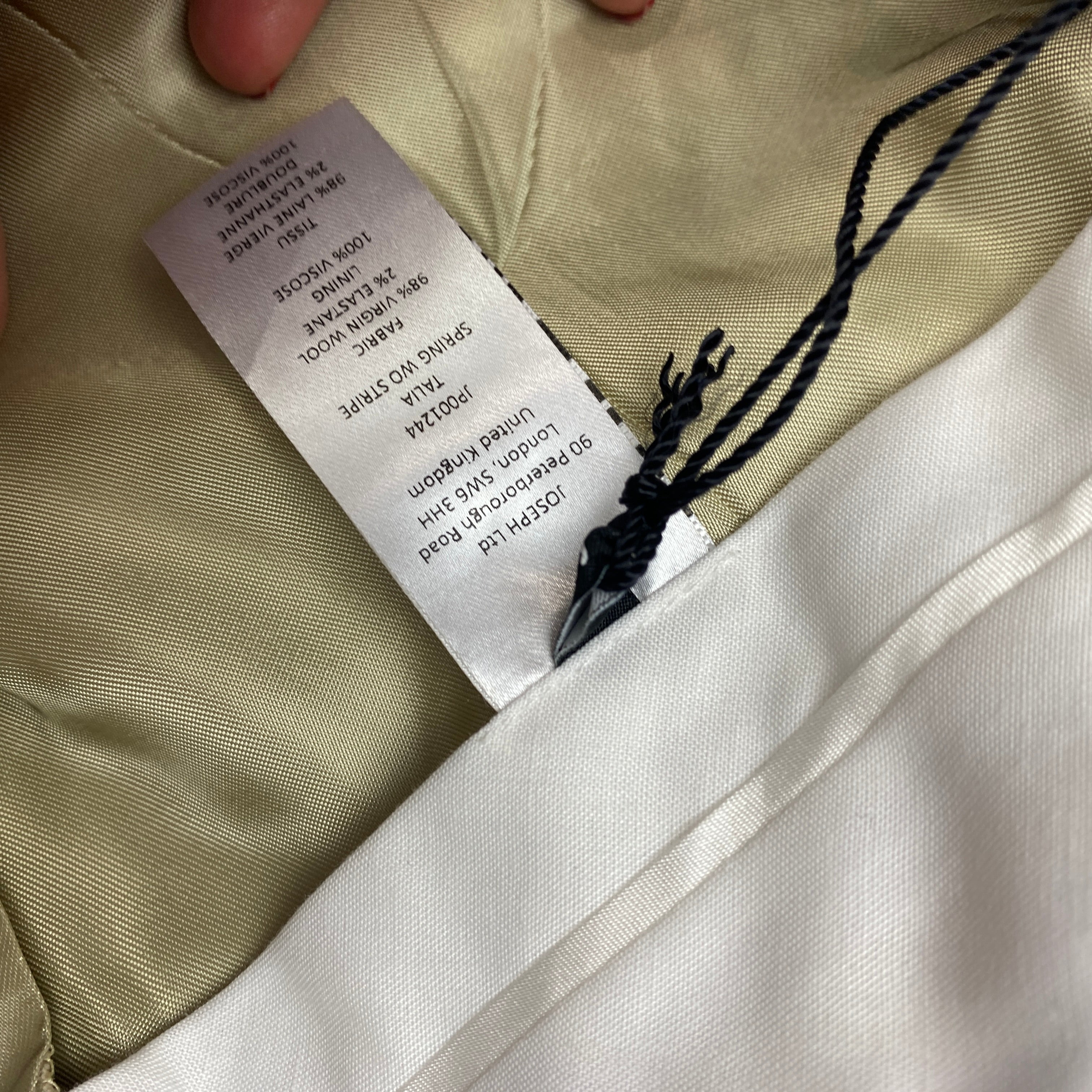 Joseph New £375 Cream Pinstripe Talia Trousers XS