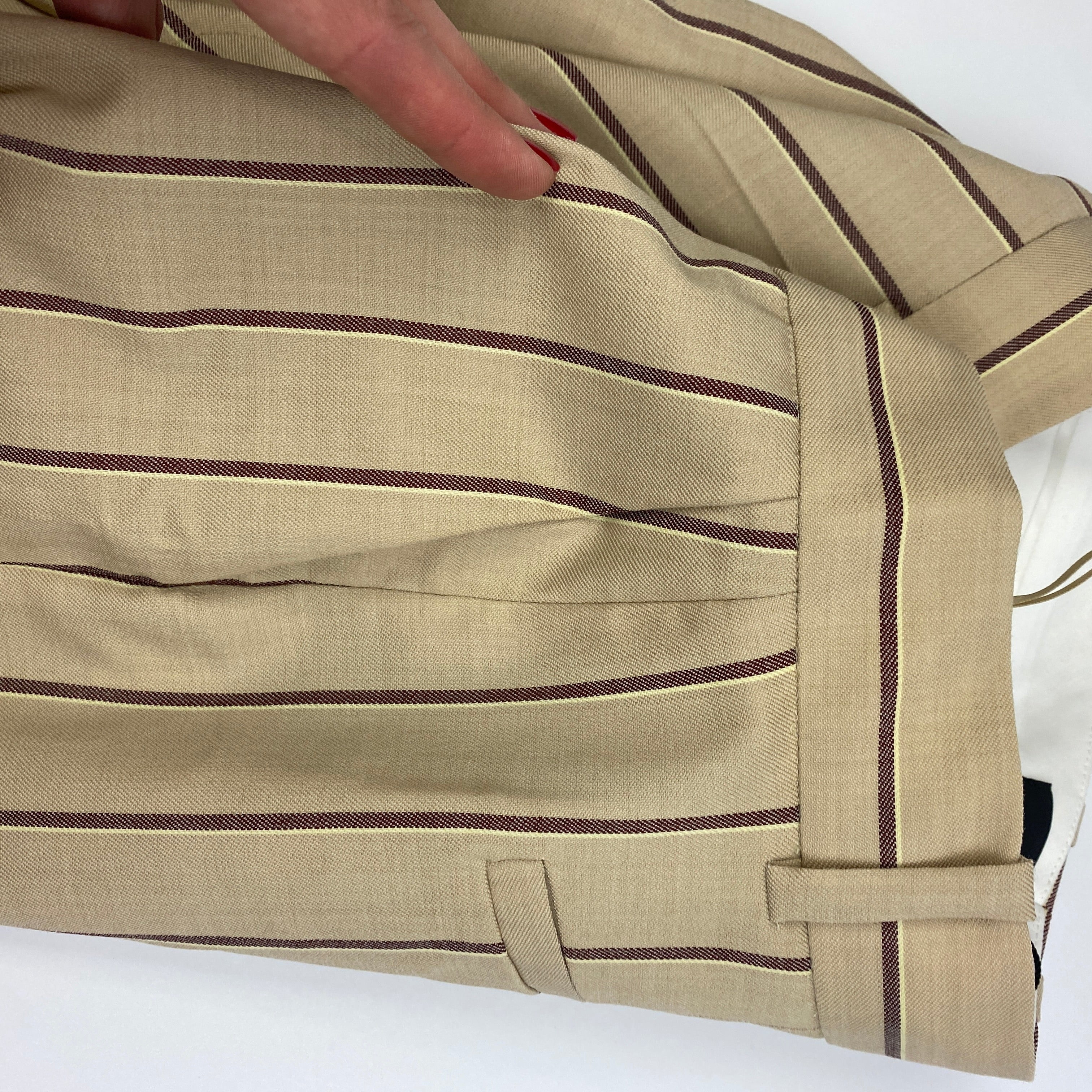 Joseph New £375 Cream Pinstripe Talia Trousers XS