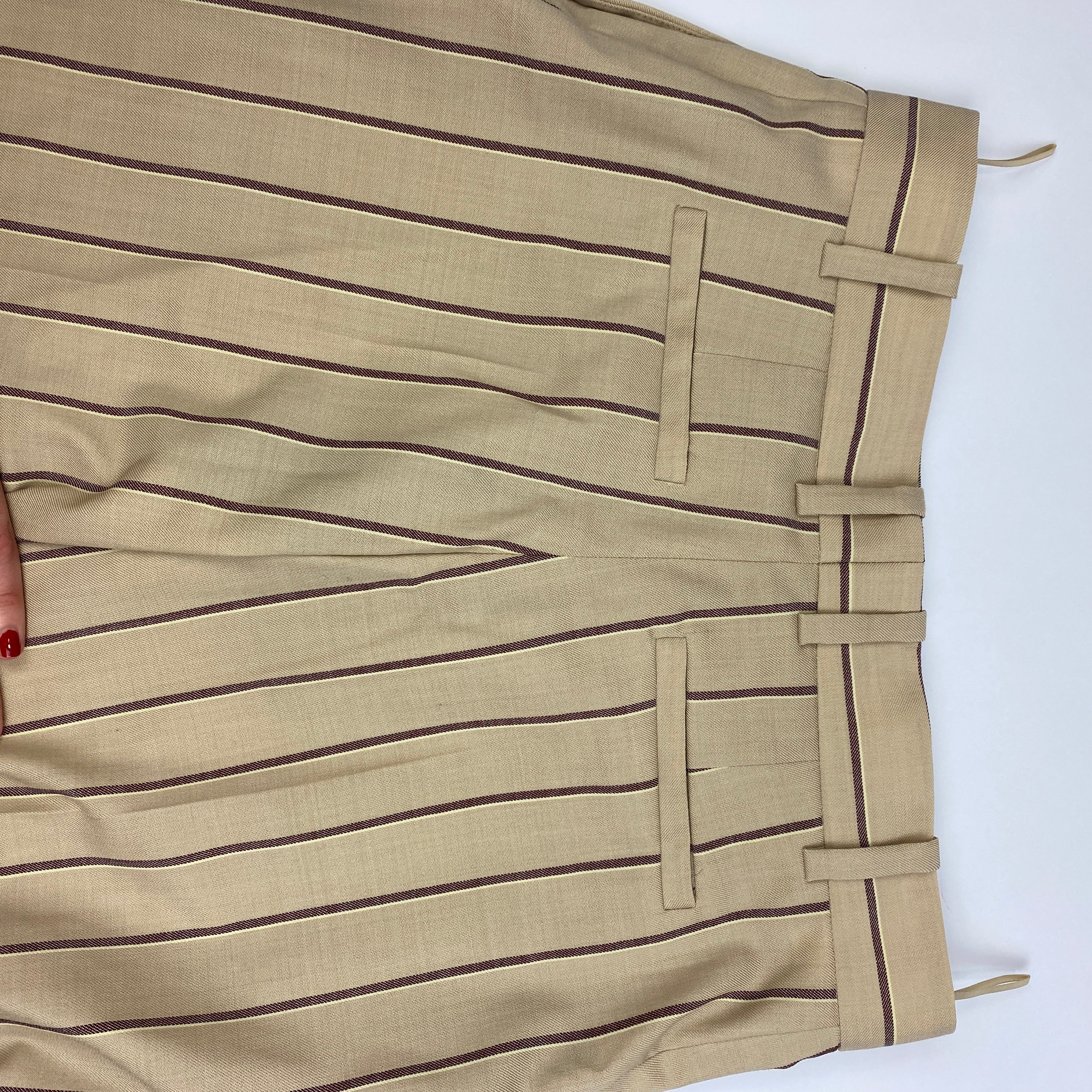 Joseph New £375 Cream Pinstripe Talia Trousers XS