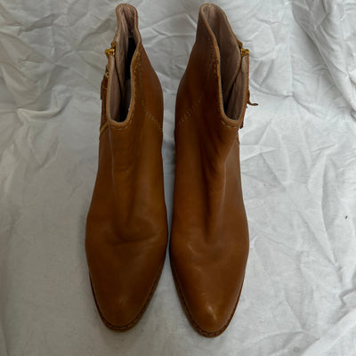 Stuart Weitzman Camel Western Ankle Boots 42