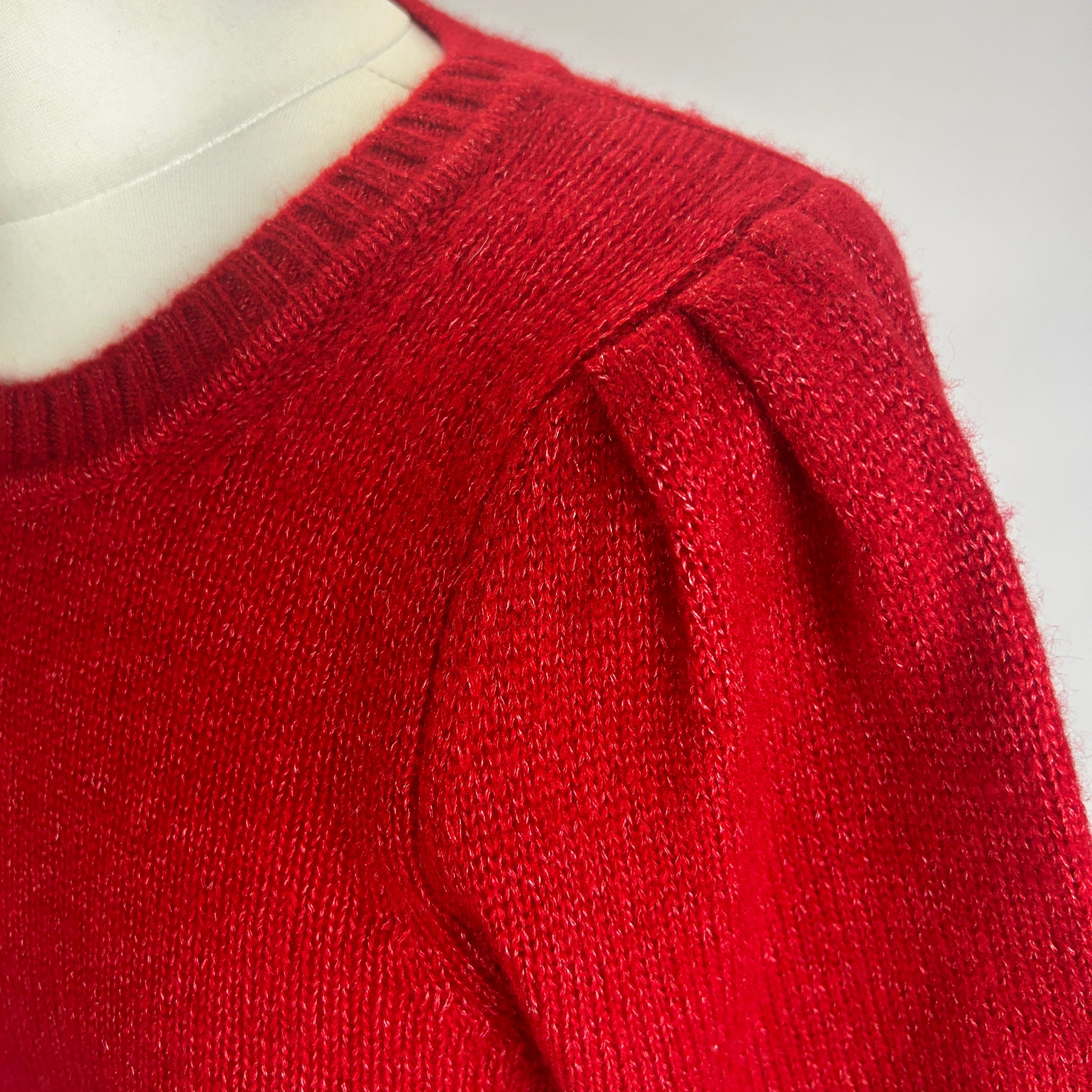 Me&Em Scarlet Wool & Cashmere Puff Sleeve Sweater S