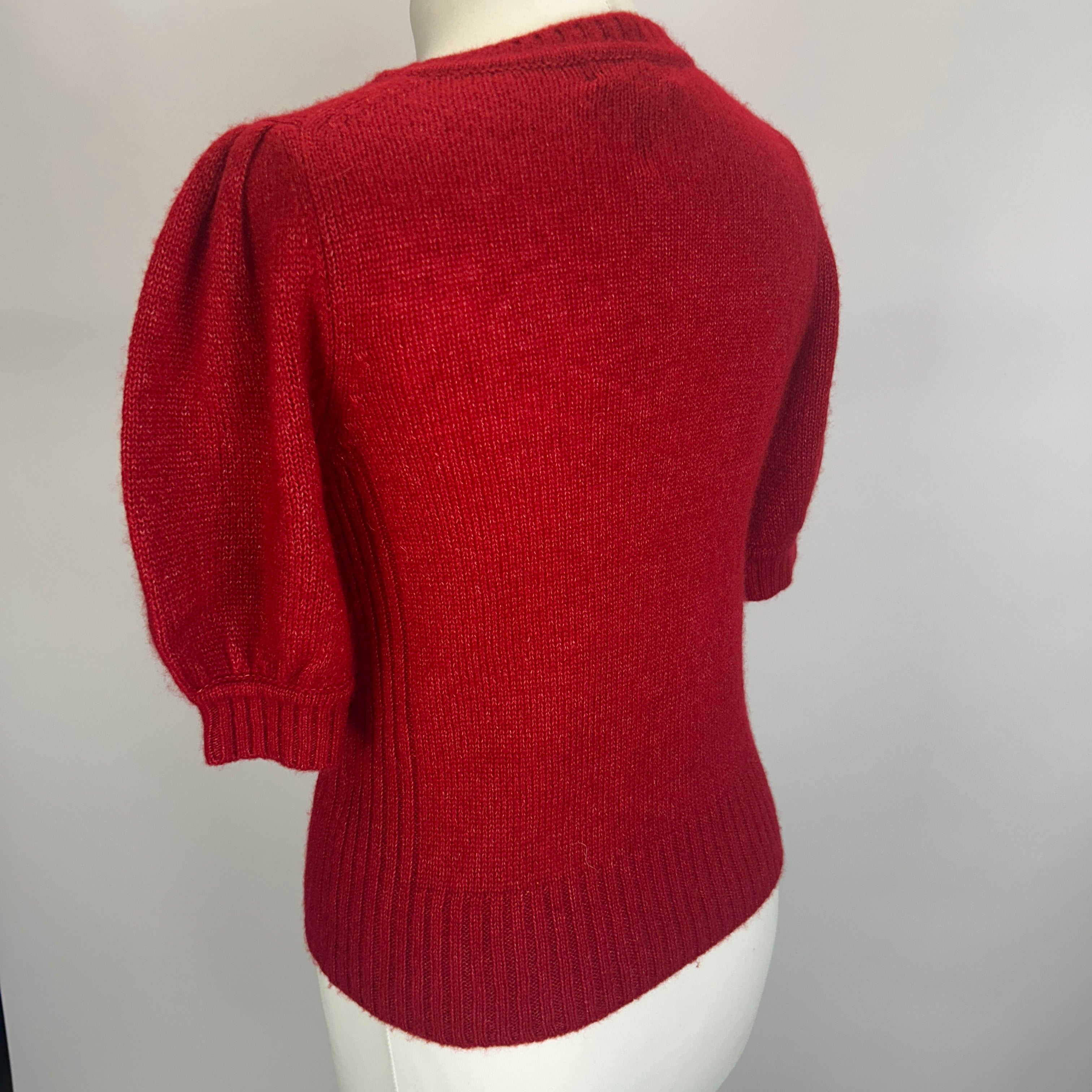 Me&Em Scarlet Wool & Cashmere Puff Sleeve Sweater S