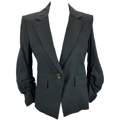 Veronica Beard Black Linen Mix Jacket S