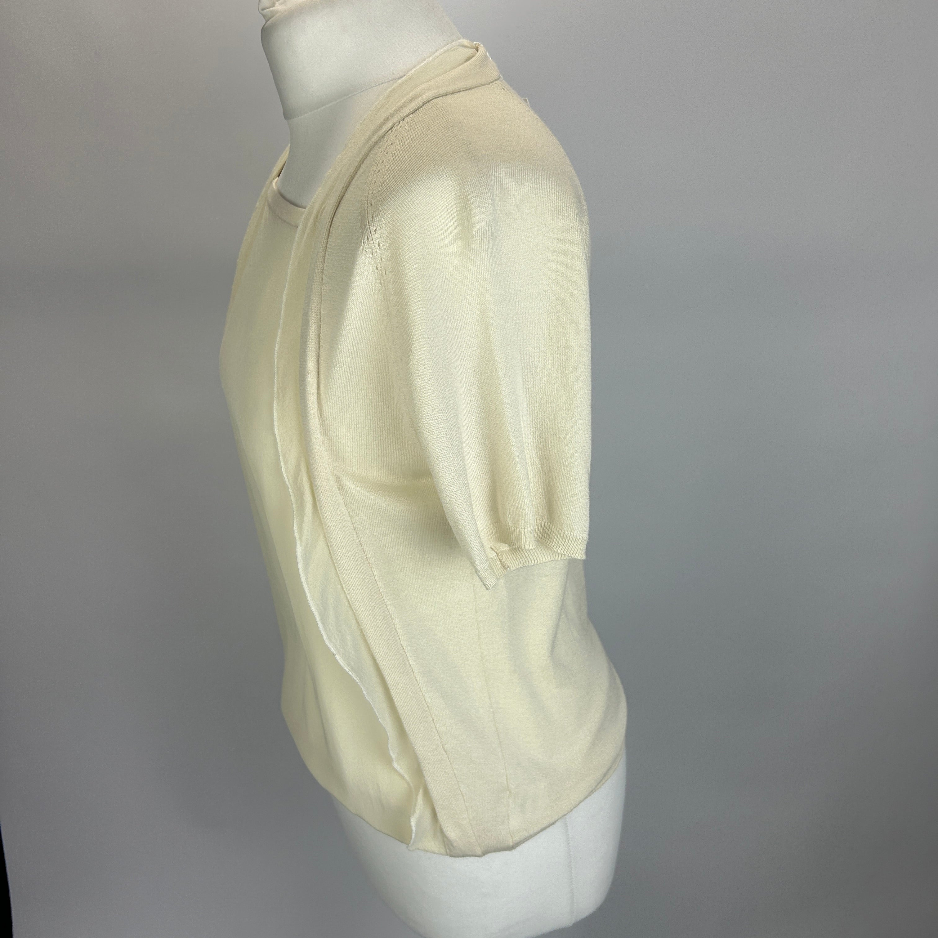 Joseph Cream Silk & Cotton Short Sleeve Top S