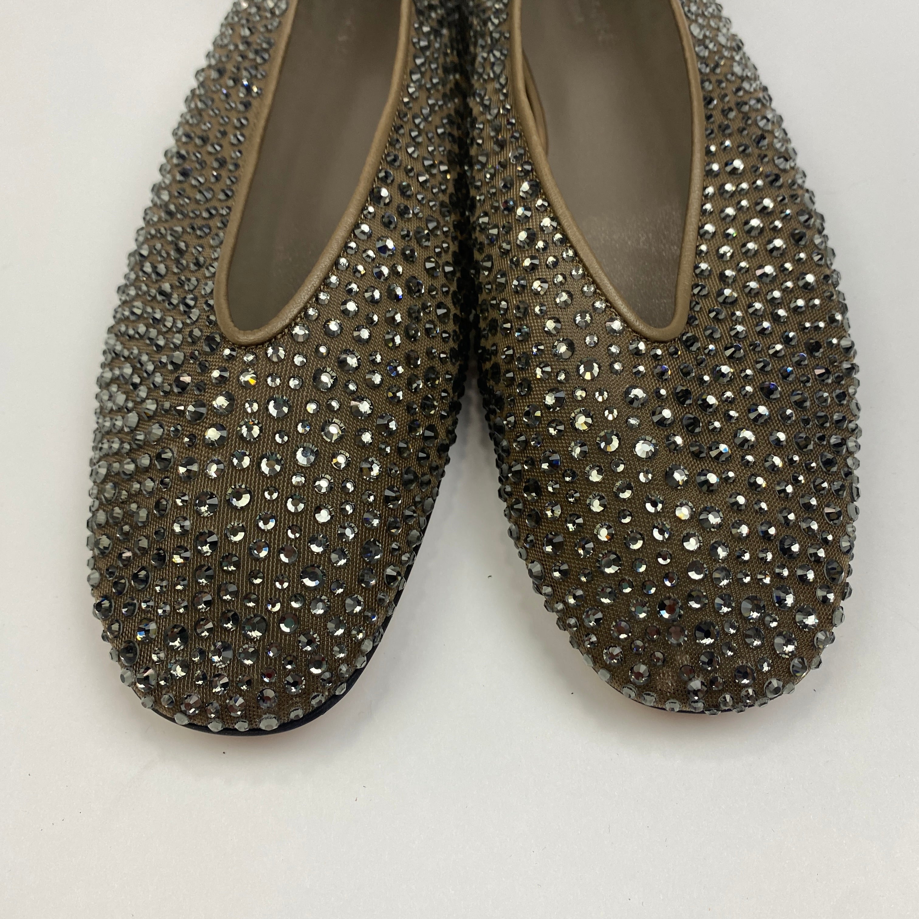 Le Monde Beryl New £625 Luna Mesh Crystal Slipper 38