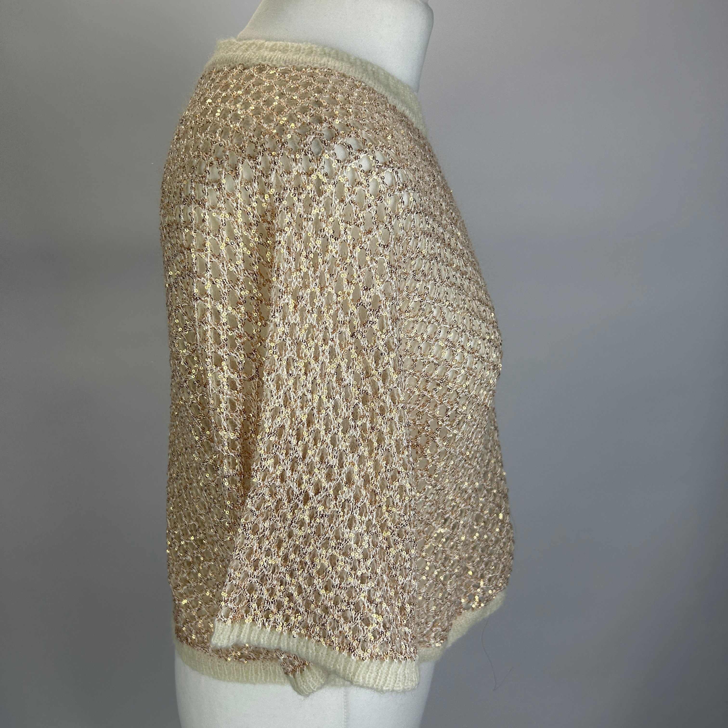 Ba&Sh New £230 Cream & Gold Nate Sweater S/M