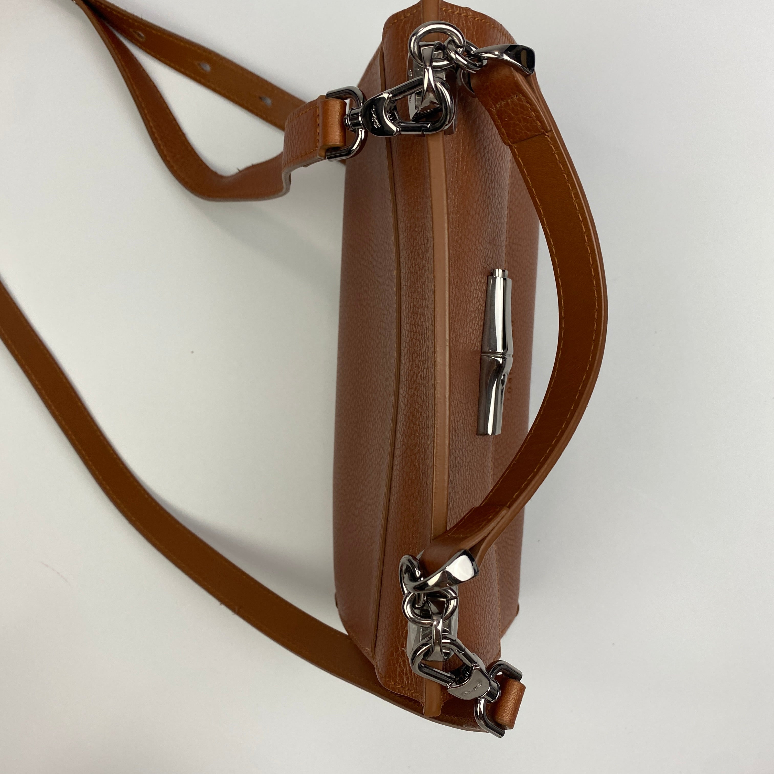 Longchamp New Madeleine Brown Leather Shoulder Bag