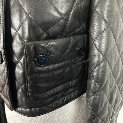 Burberry Black Quilted Lambskin Crop Jacket XXS/XS