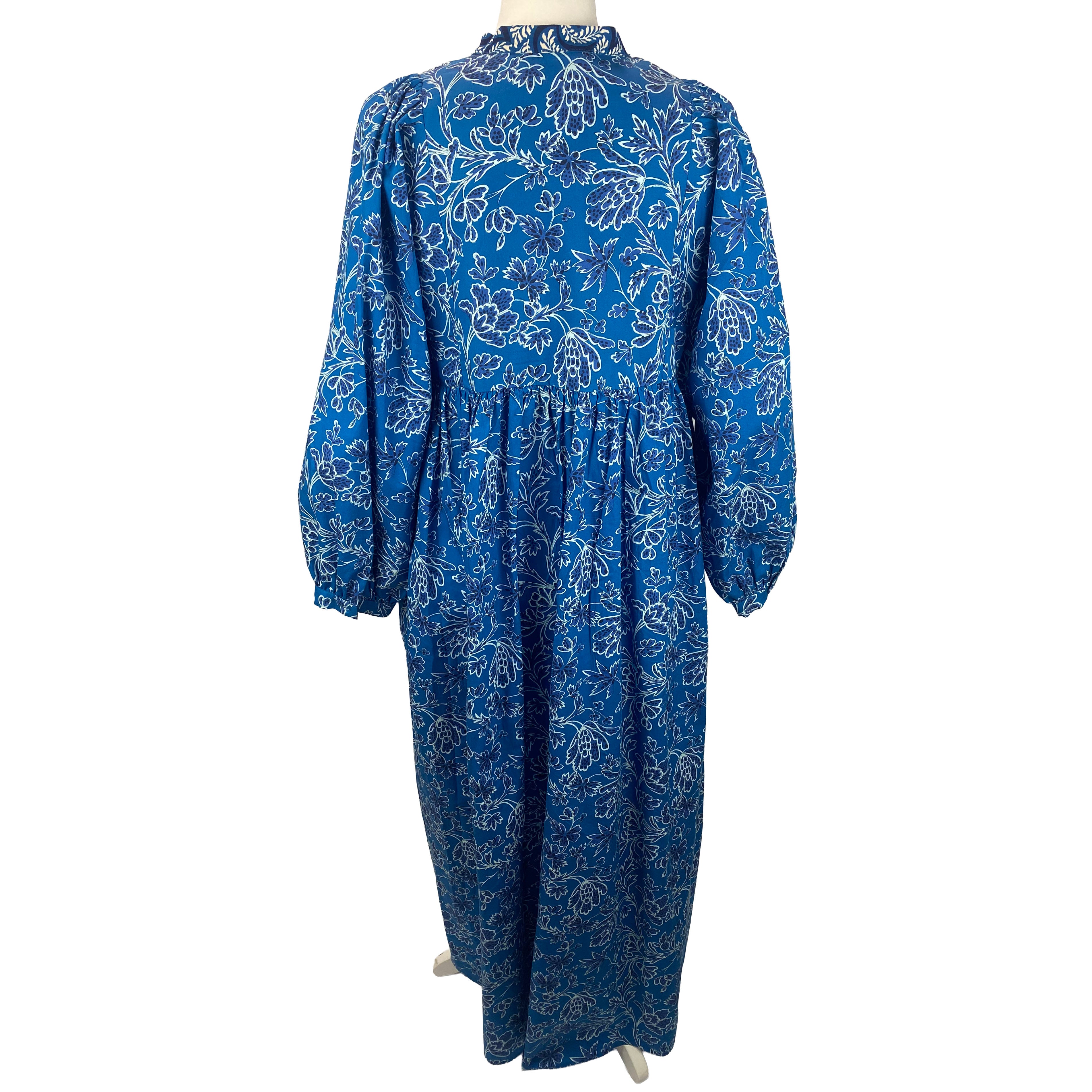 Weekend Max Mara Indigo & Navy Floral Print Cotton Tunic Dress L