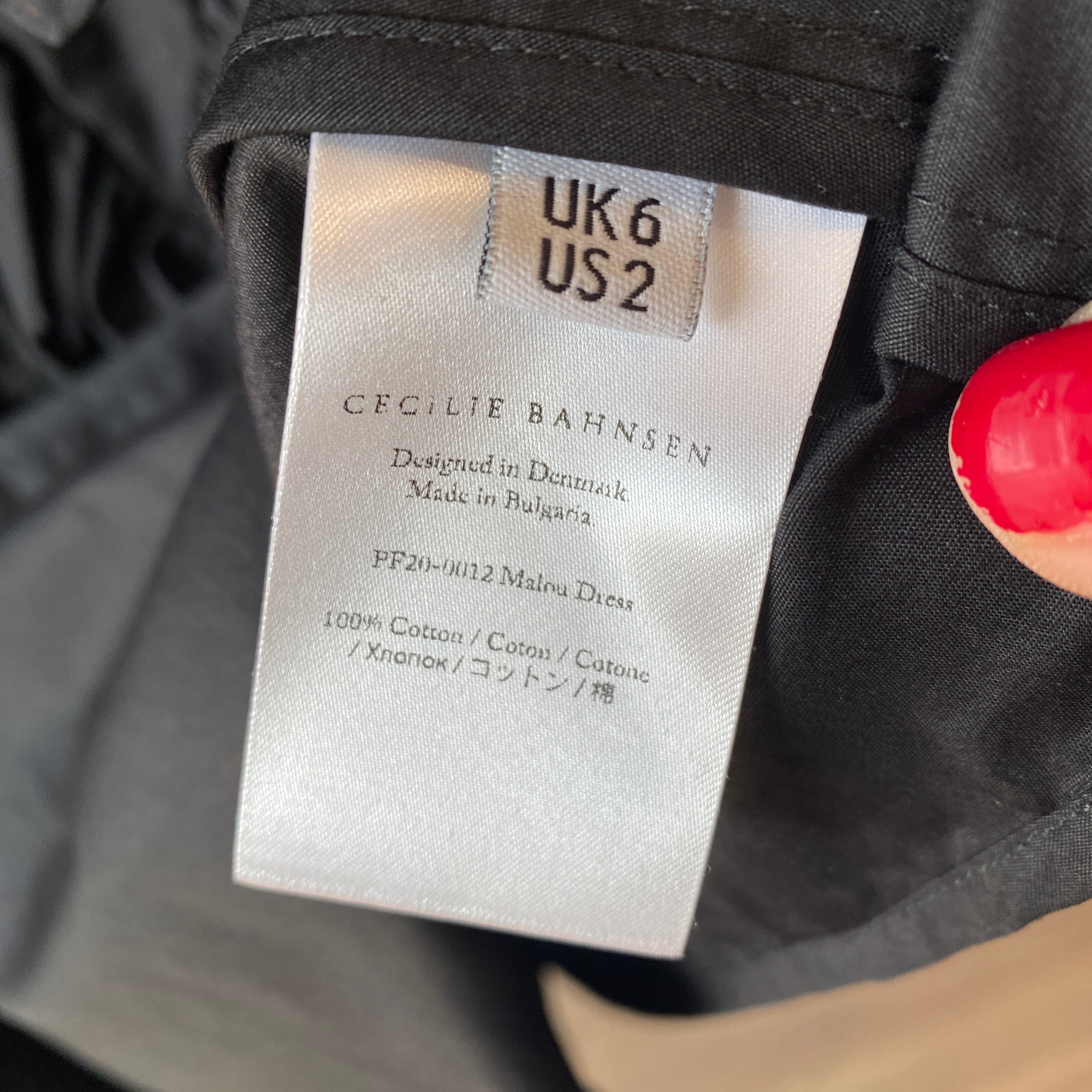 Cecilie Bahnsen New £850 Black Poplin Cotton Pilgrim Dress XXS