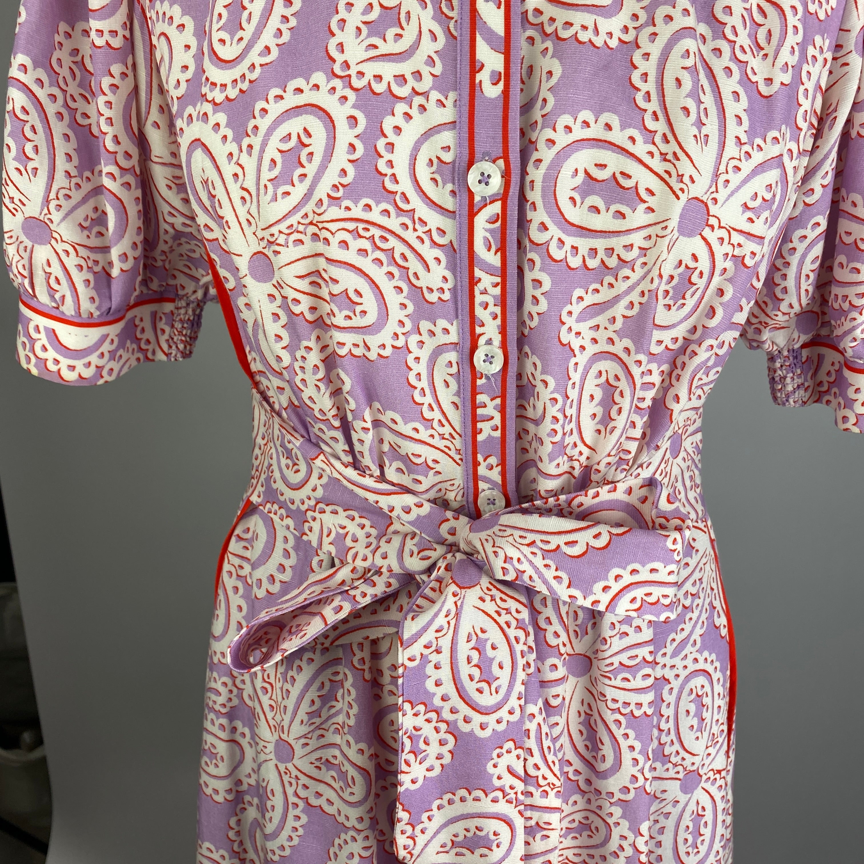 Me&Em Lilac Lace Print Shirtdress XS