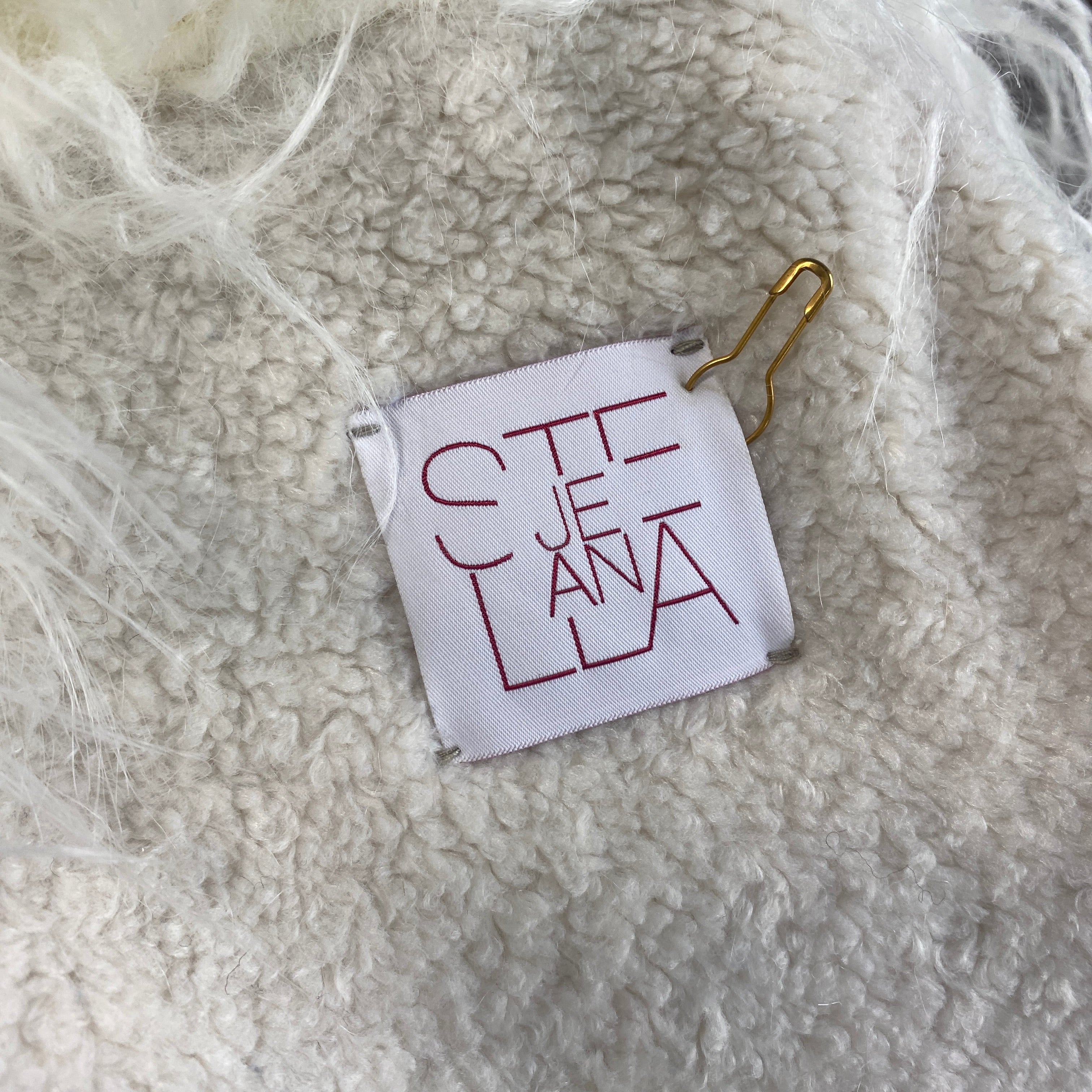 Stella Jean £1100 Geometric Faux Fur Longline Gilet S/M