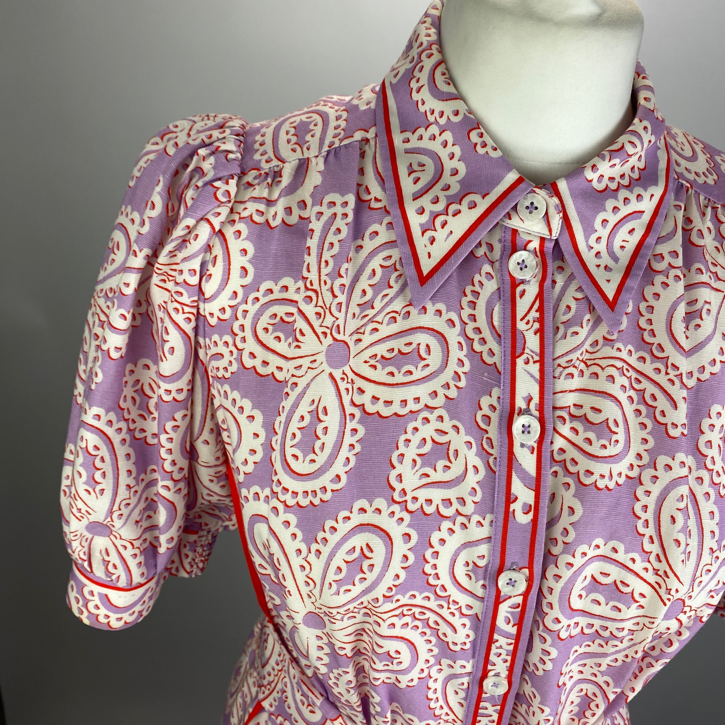 Me&Em Lilac Lace Print Shirtdress XS