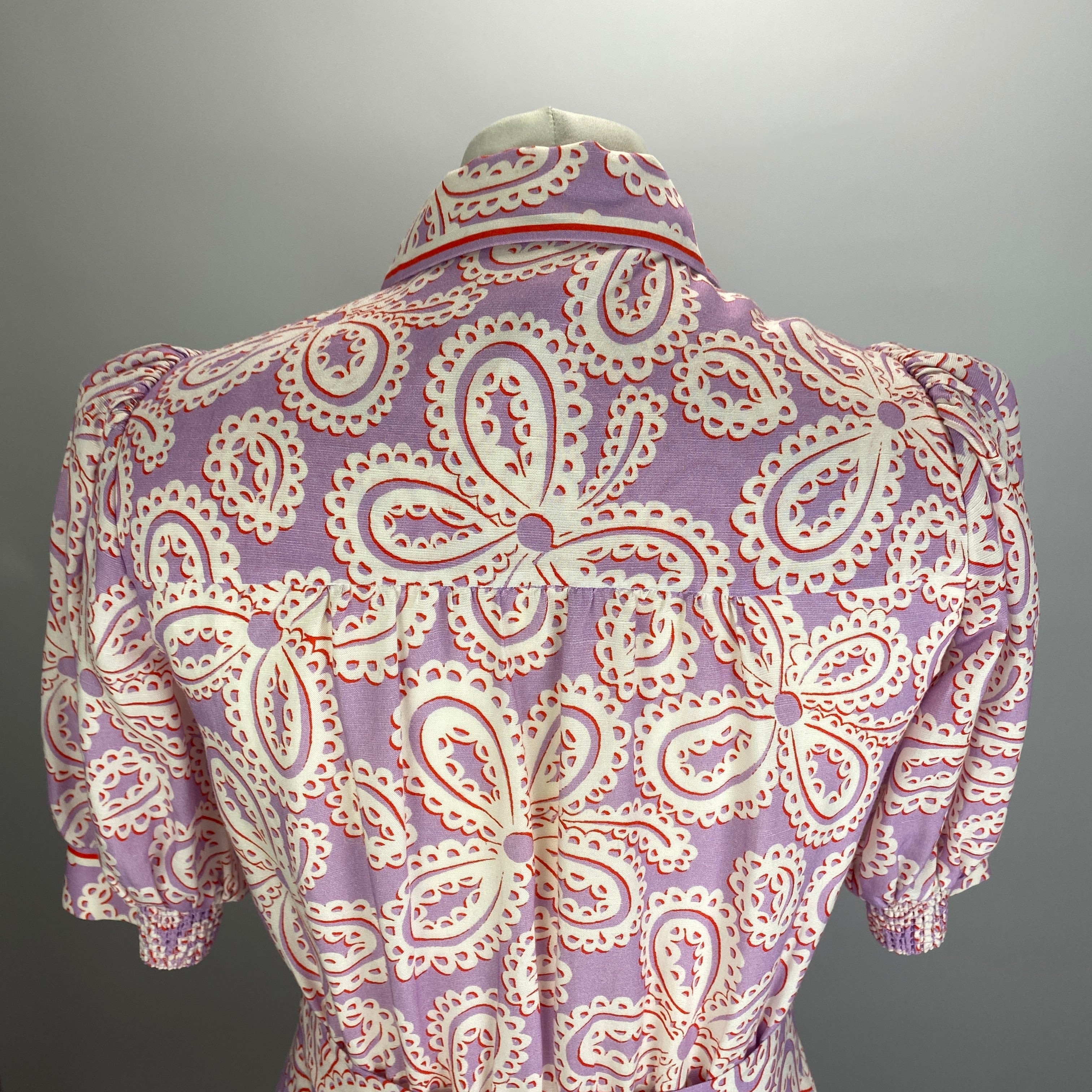 Me&Em £325 New Lilac & Pink Linen Mix Shirt Dress XS