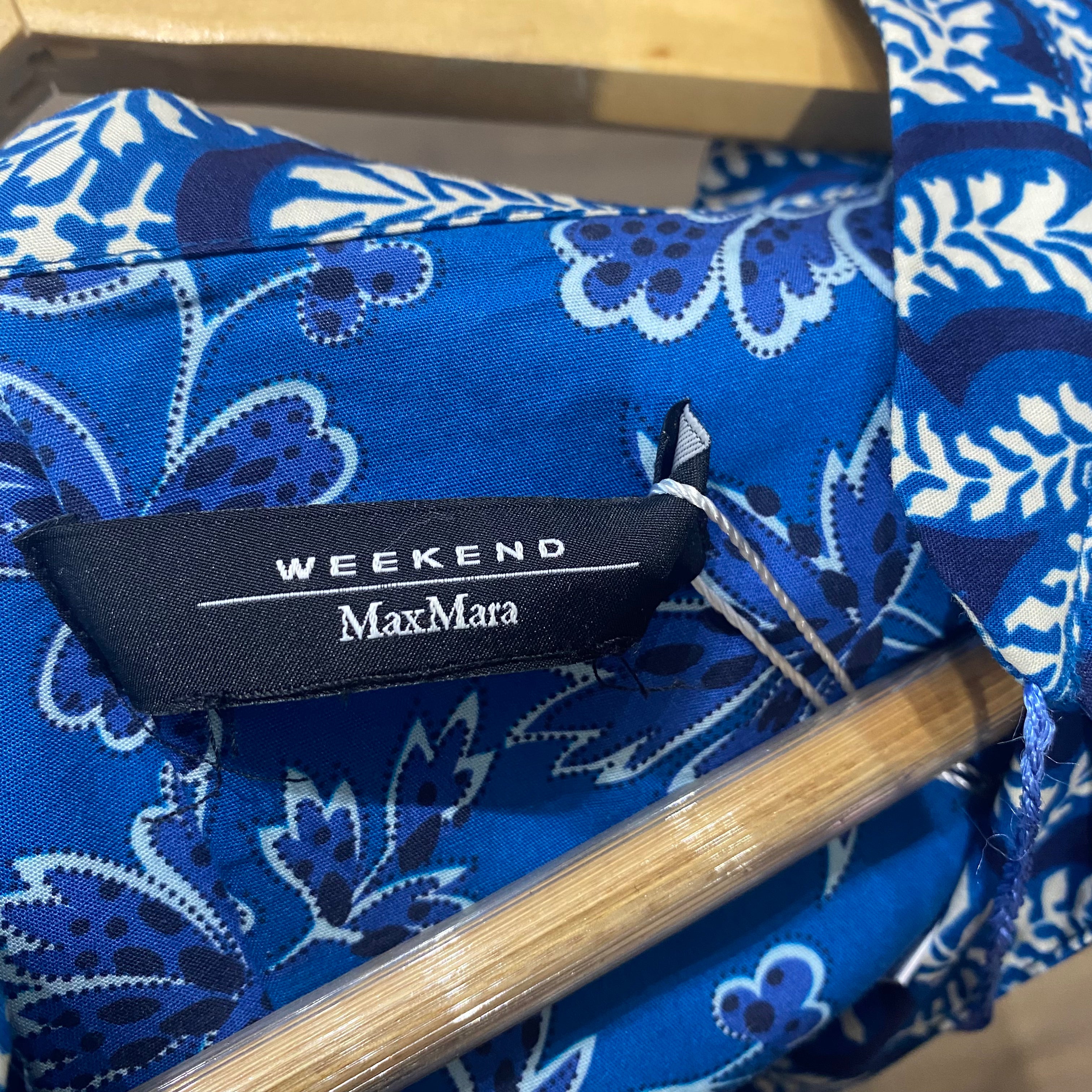 Weekend Max Mara Indigo & Navy Floral Print Cotton Tunic Dress L