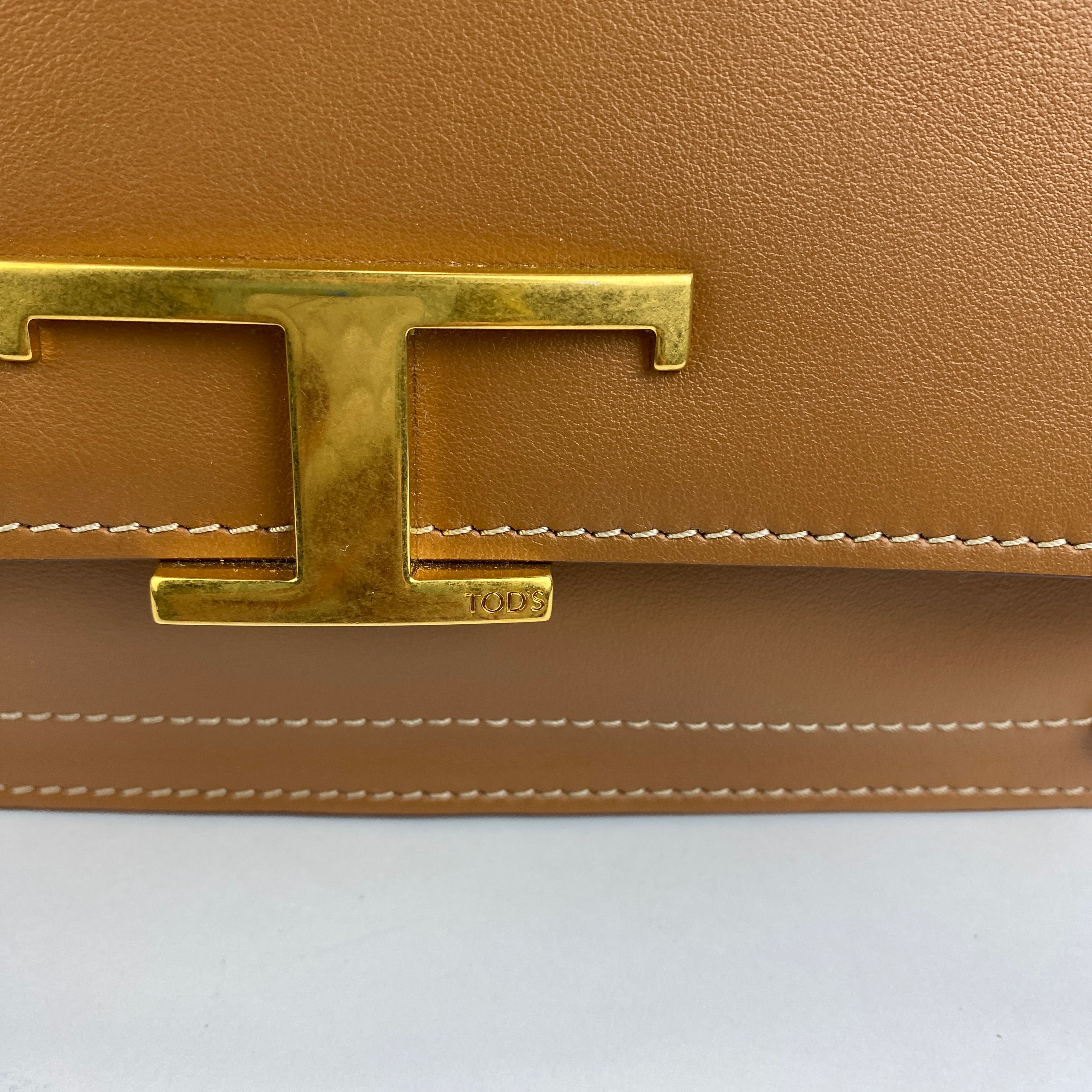 Tods New £1600 Camel Mini T Shoulderbag