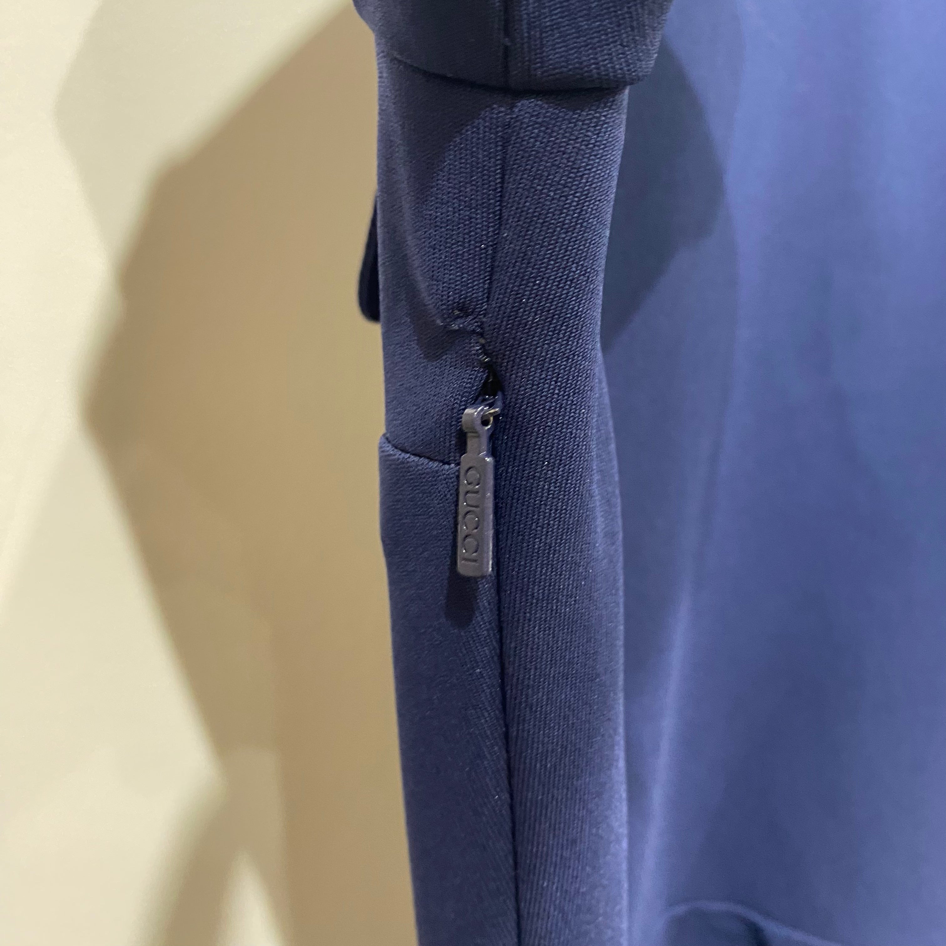 Gucci Navy Tigers Head Stretch Belted Shirt Dress M