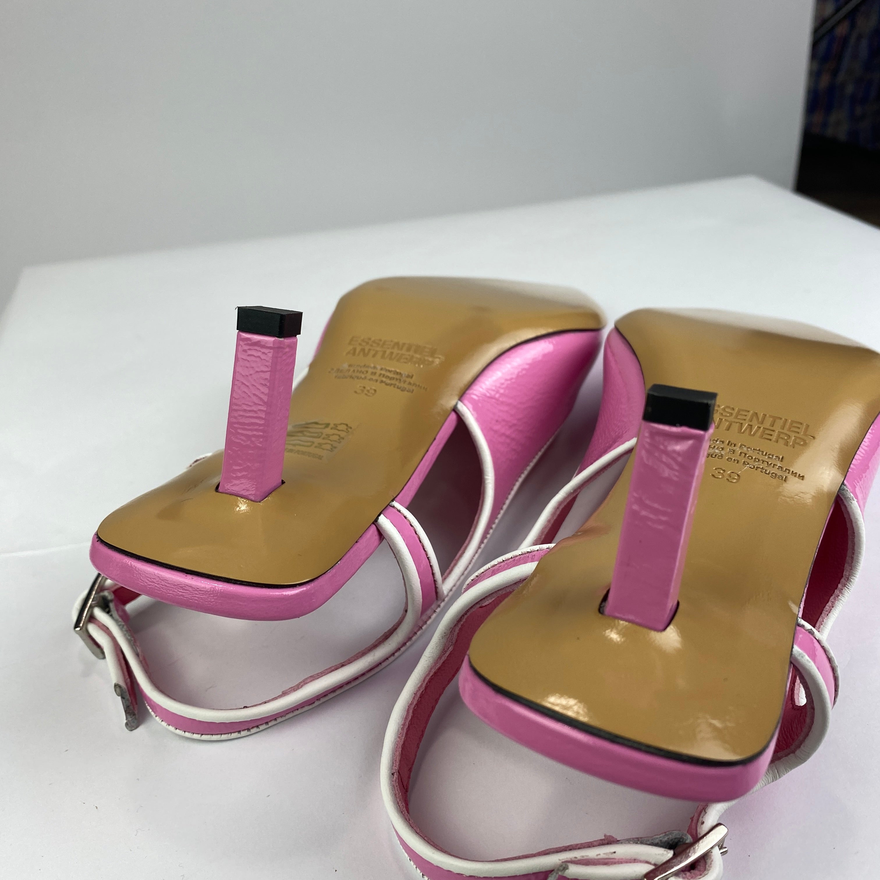 Essentiel Antwerp New £240 Pink Patent Slingback Heels 39